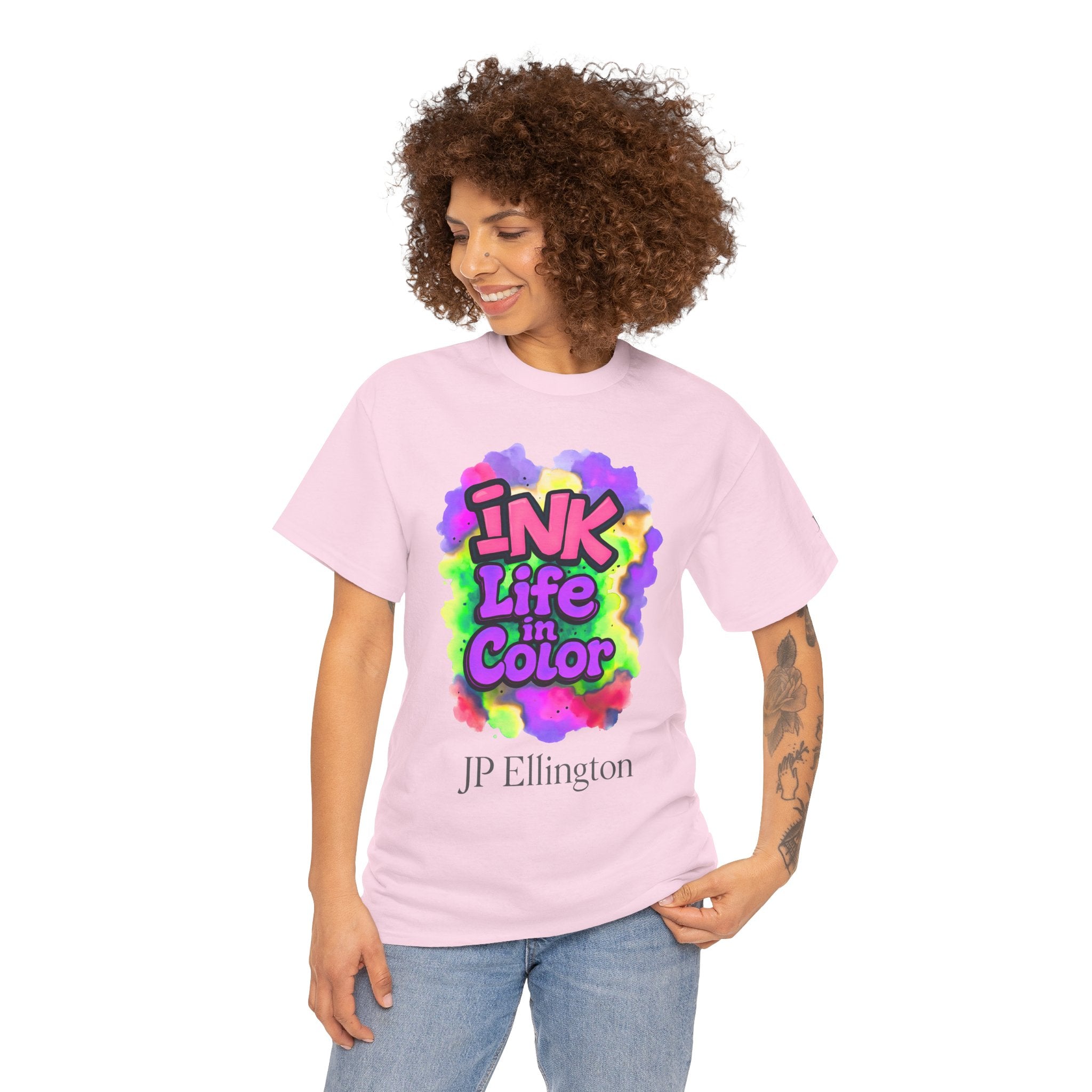 Ink Life in Color T-Shirt | Bunte Aquarell-Typografie