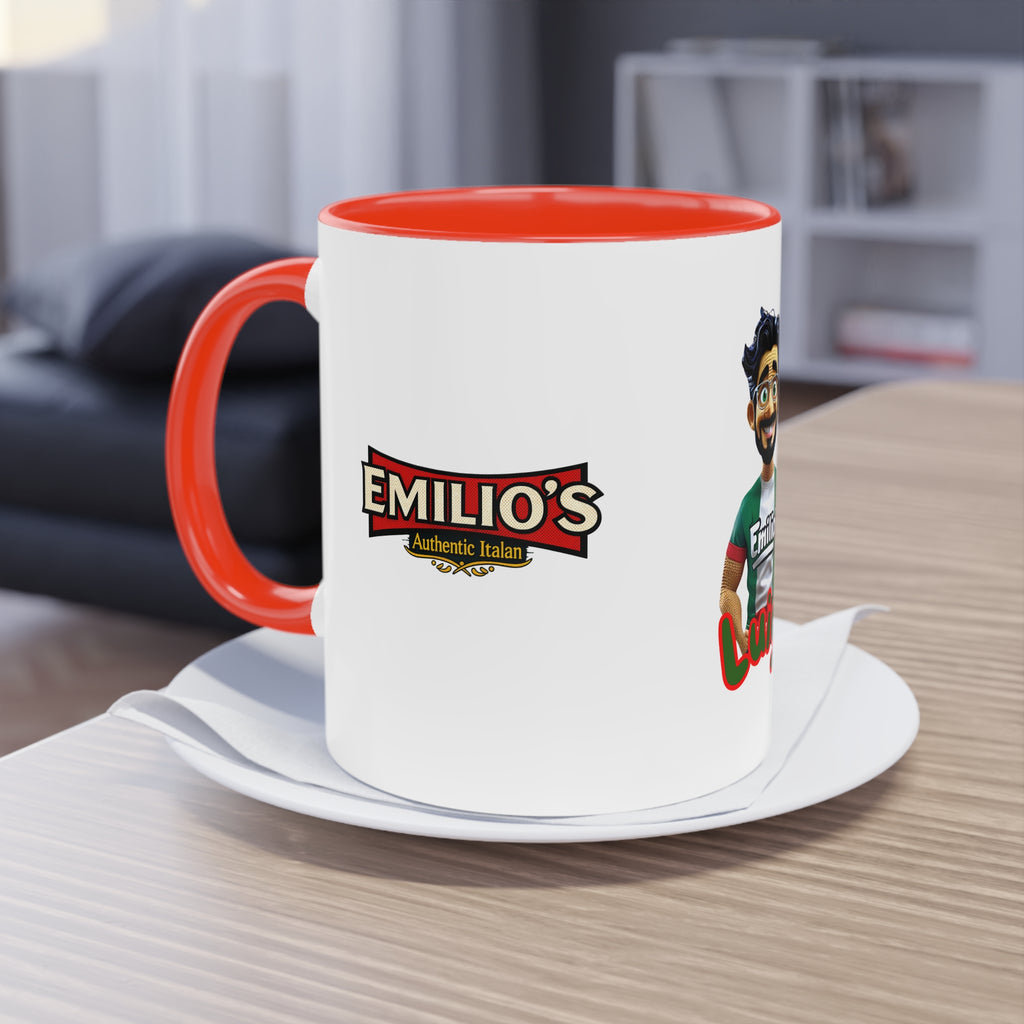 Personalized Luigi Cartoon Coffee Mug — Two-Tone 11oz