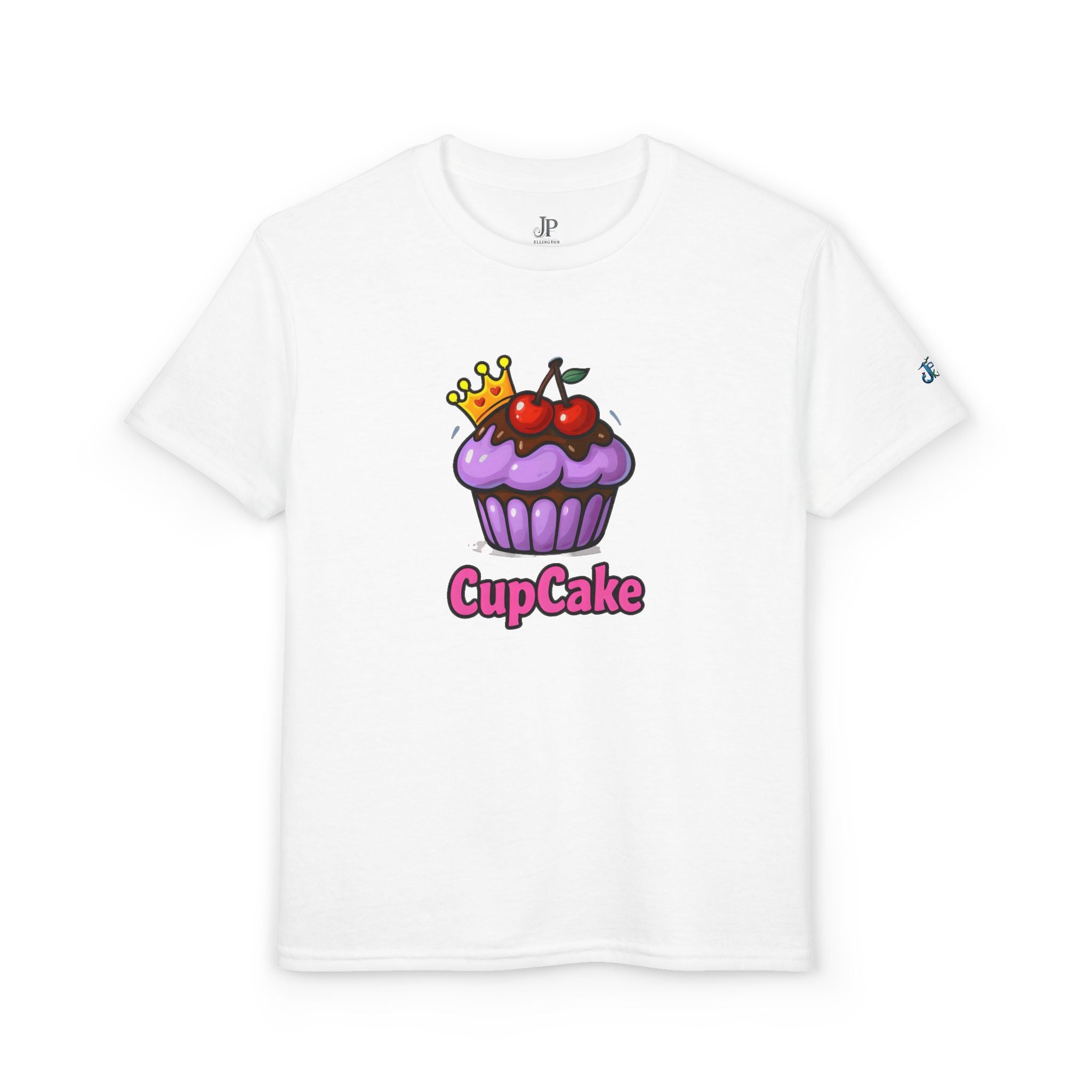 Kinder-T-Shirt „Crowned Cherry Cupcake“ | Süßes Dessert-Motiv, JPEm Kids Edition