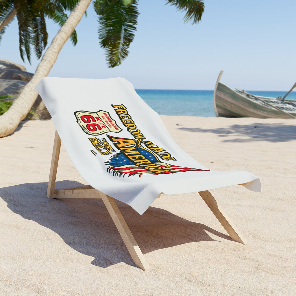Freedom Made America Beach Towel | Route 66 Americana