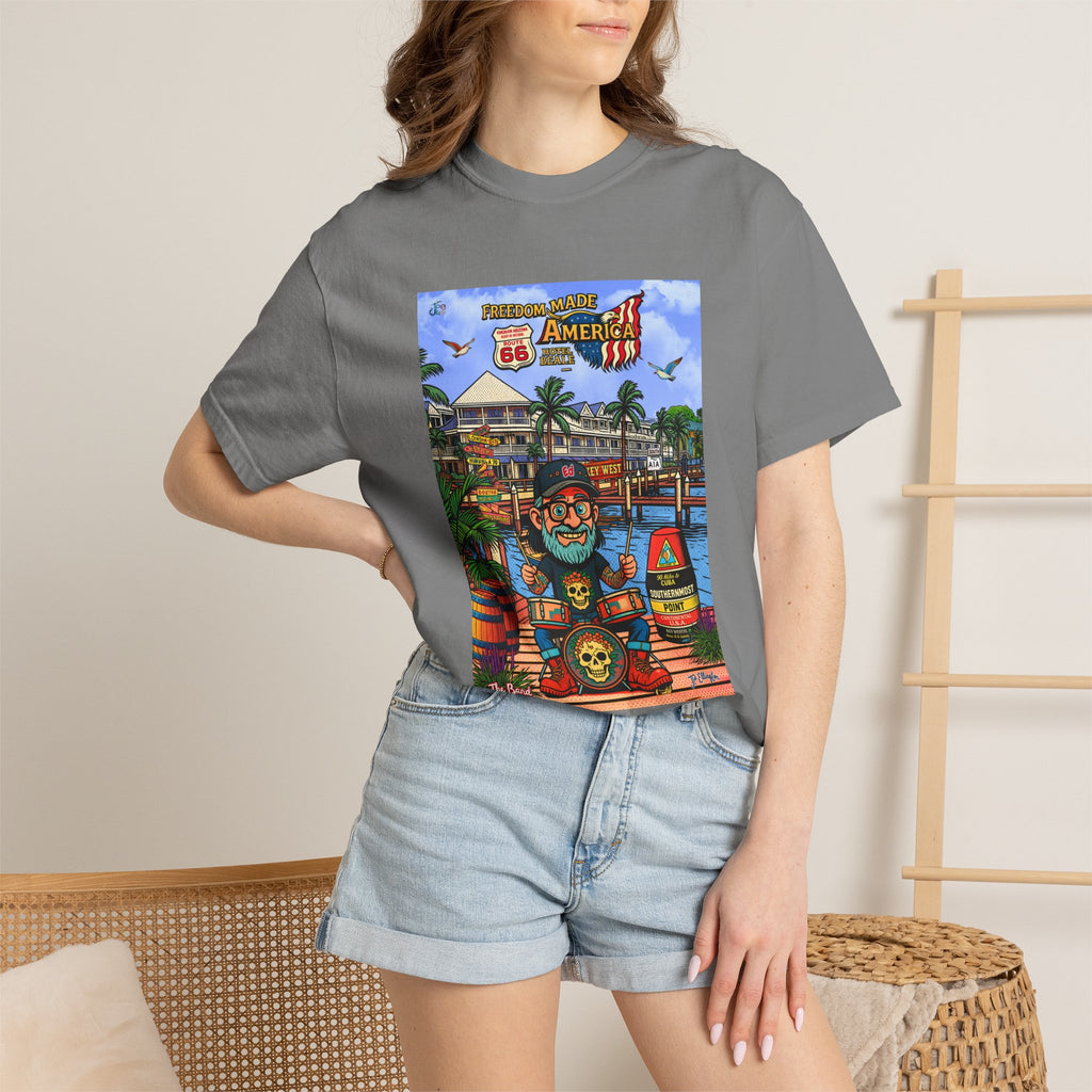 Route 66 Key West T-Shirt | Retro Roadtrip Art, Freedom made America Shirt