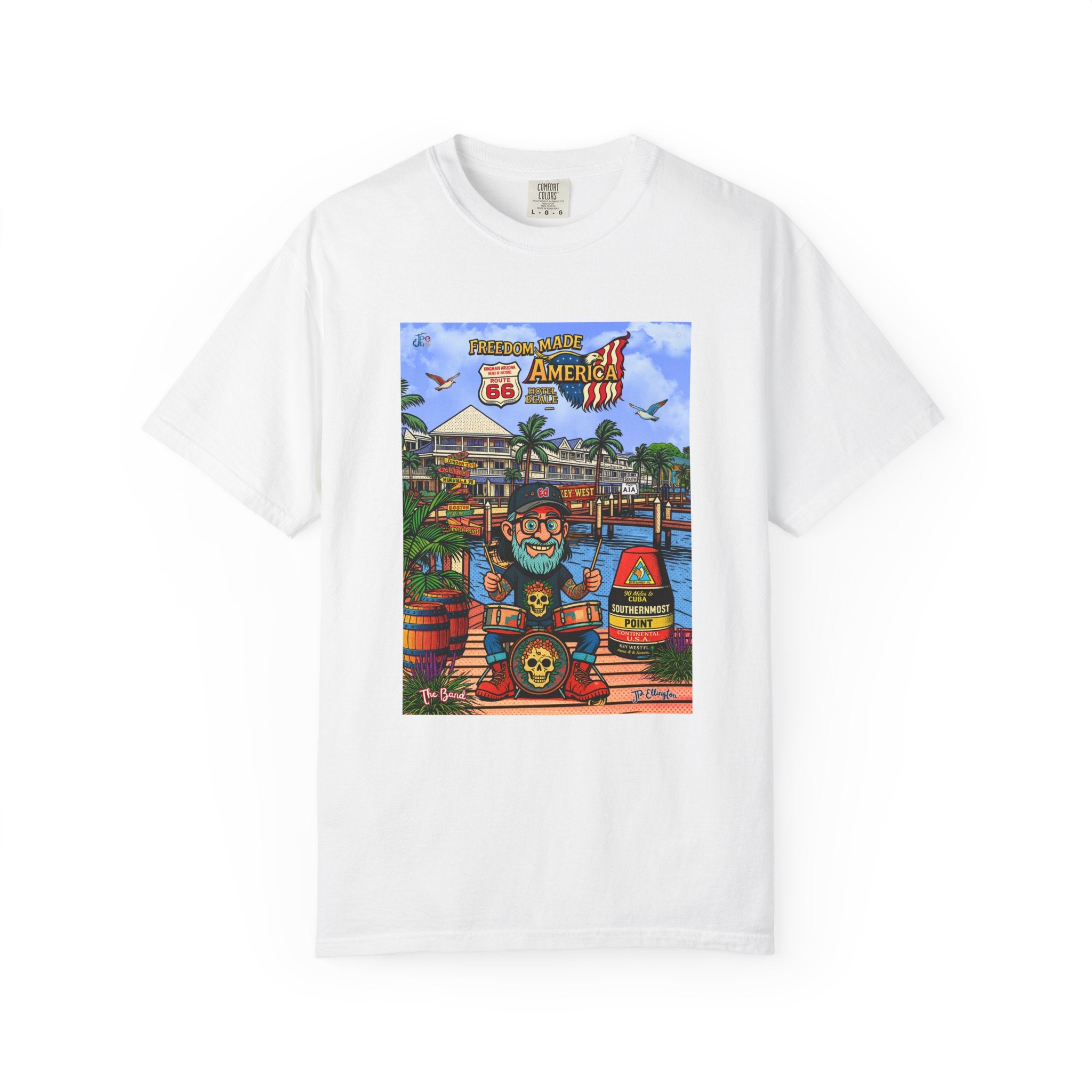 Route 66 Key West T-Shirt | Retro Roadtrip Kunst, Freiheit hat Amerika gemacht Hemd
