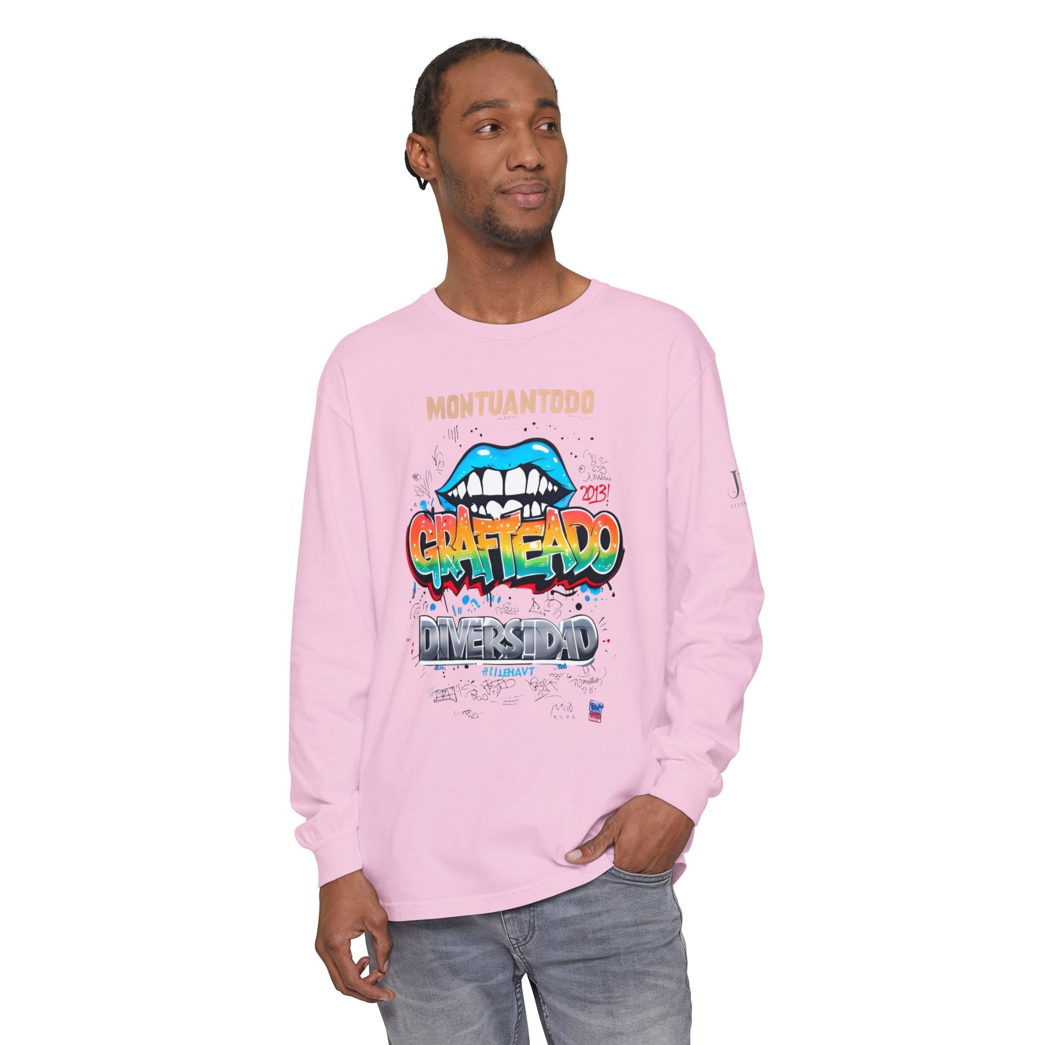 Graffiteado Colorful Graffiti Lips Long Sleeve Shirt | Montuantodo Typography