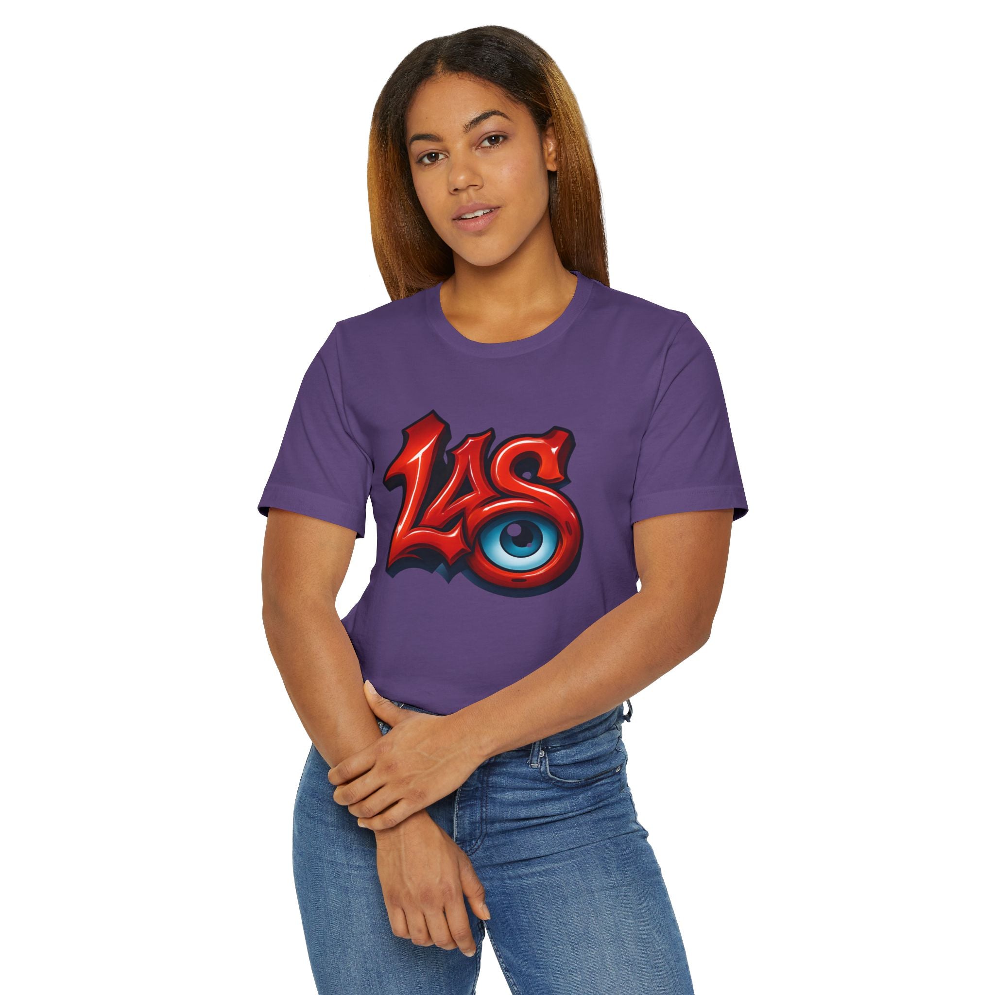 LAS Eyeball Graffiti T-Shirt | Street Art Logo, Red & Blue Graphic, JPE Ellington Edition