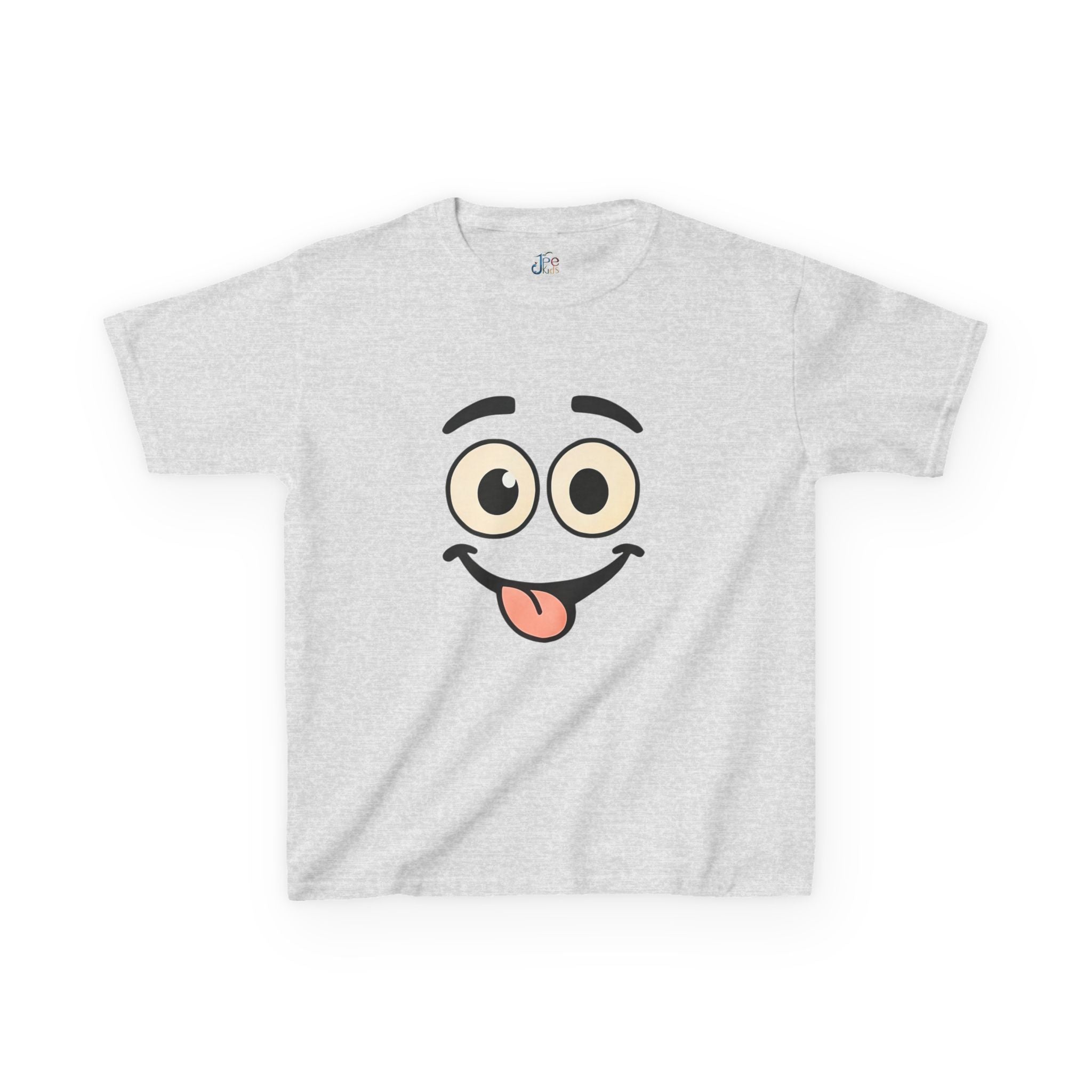 T-Shirt für Kinder mit lustigem Grimassen-Gesicht und rausgestreckter Zunge | Niedliches Emoji-Cartoon-Shirt