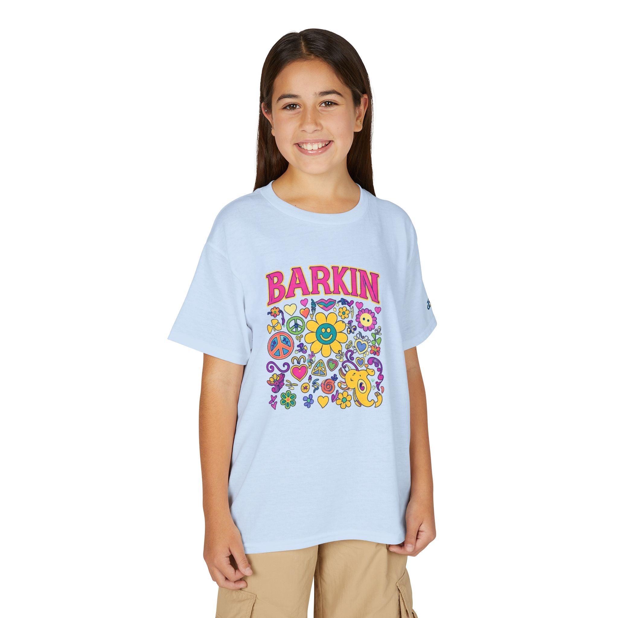 Barkin flower smiley collage T-Shirt | Kids graphic tee, JPE Kids Edition