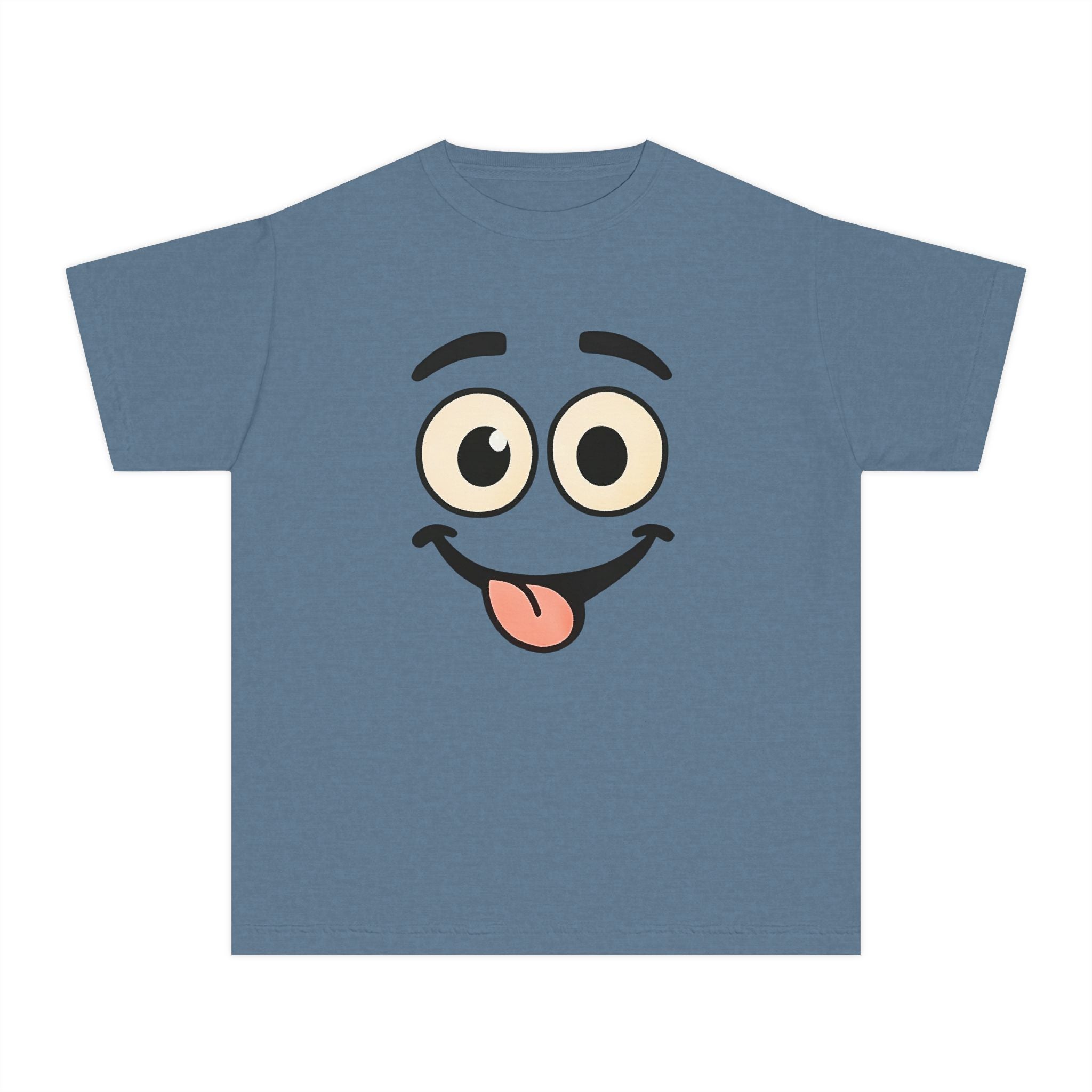 Lustiges Smiley-Gesicht Kinder-T-Shirt | Verspieltes Emoji-Shirt, Zunge-Raus-Ausdruck, JPE Kids Edition