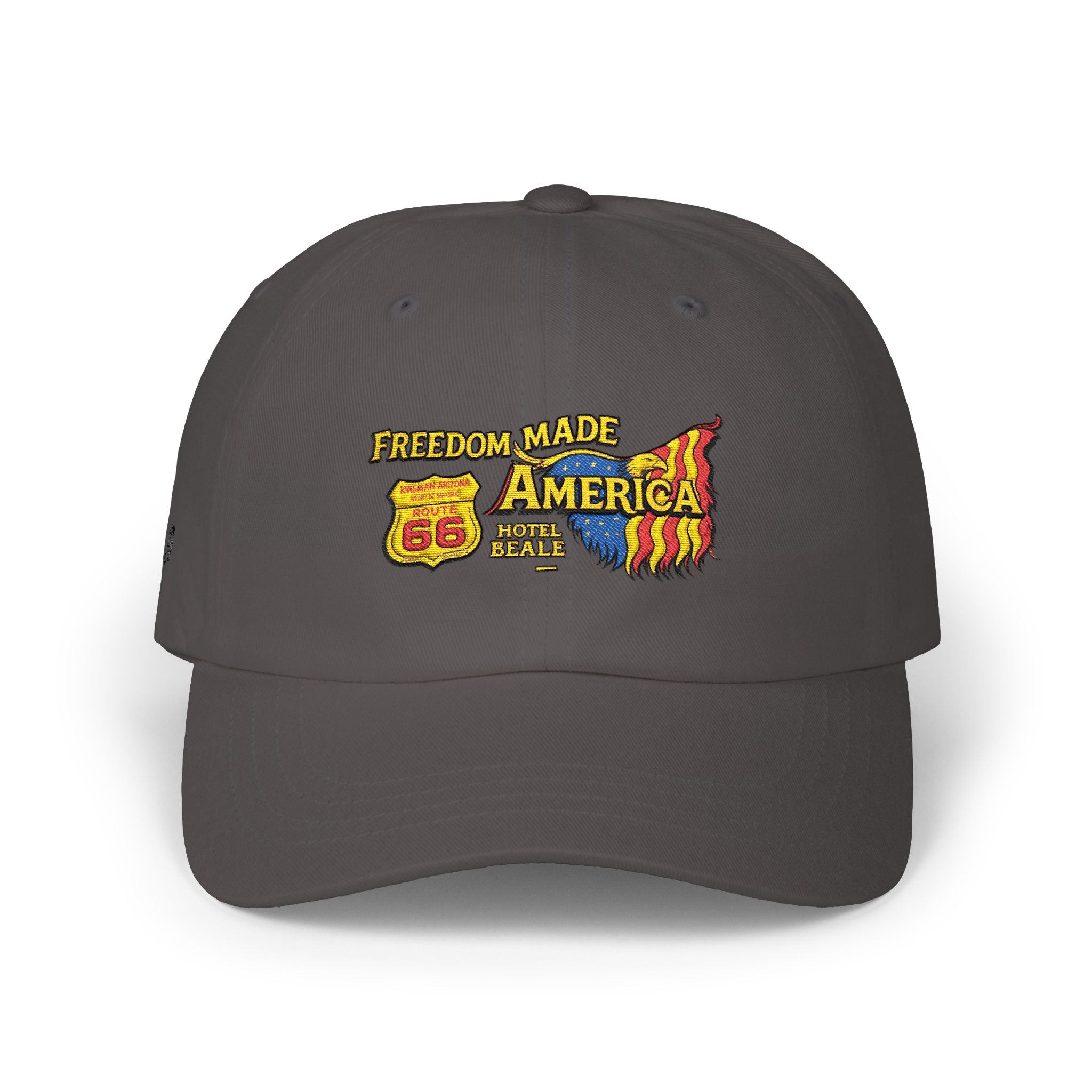 Freedom Made America Route 66 Karte Dad Cap | Patriotische USA-Flagge bestickt