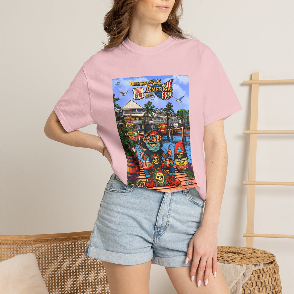 Route 66 Key West T-Shirt | Retro Roadtrip Art, Freedom made America Shirt