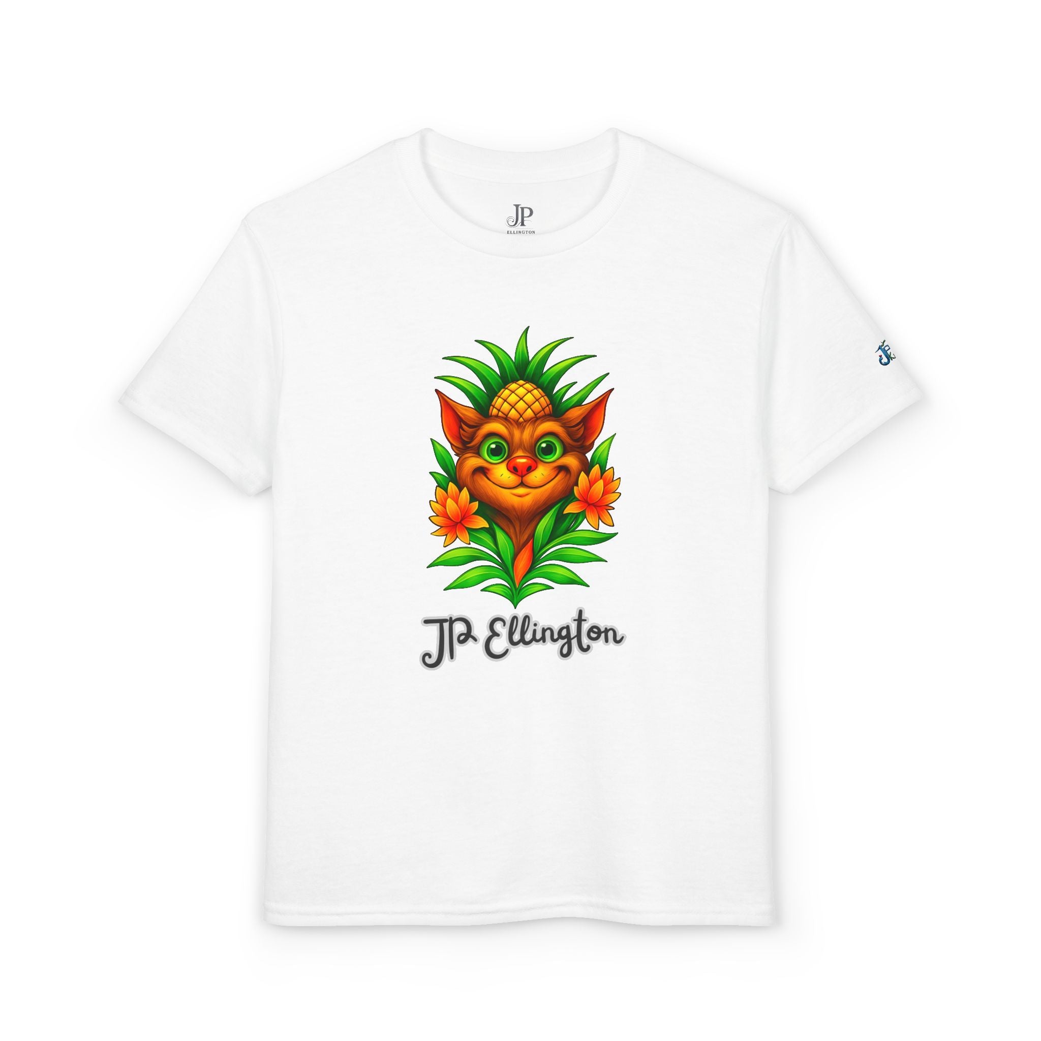 Ananas-Kreatur-Illustration T-Shirt | Buntes tropisches Kinder-T-Shirt, JPE Kids Edition