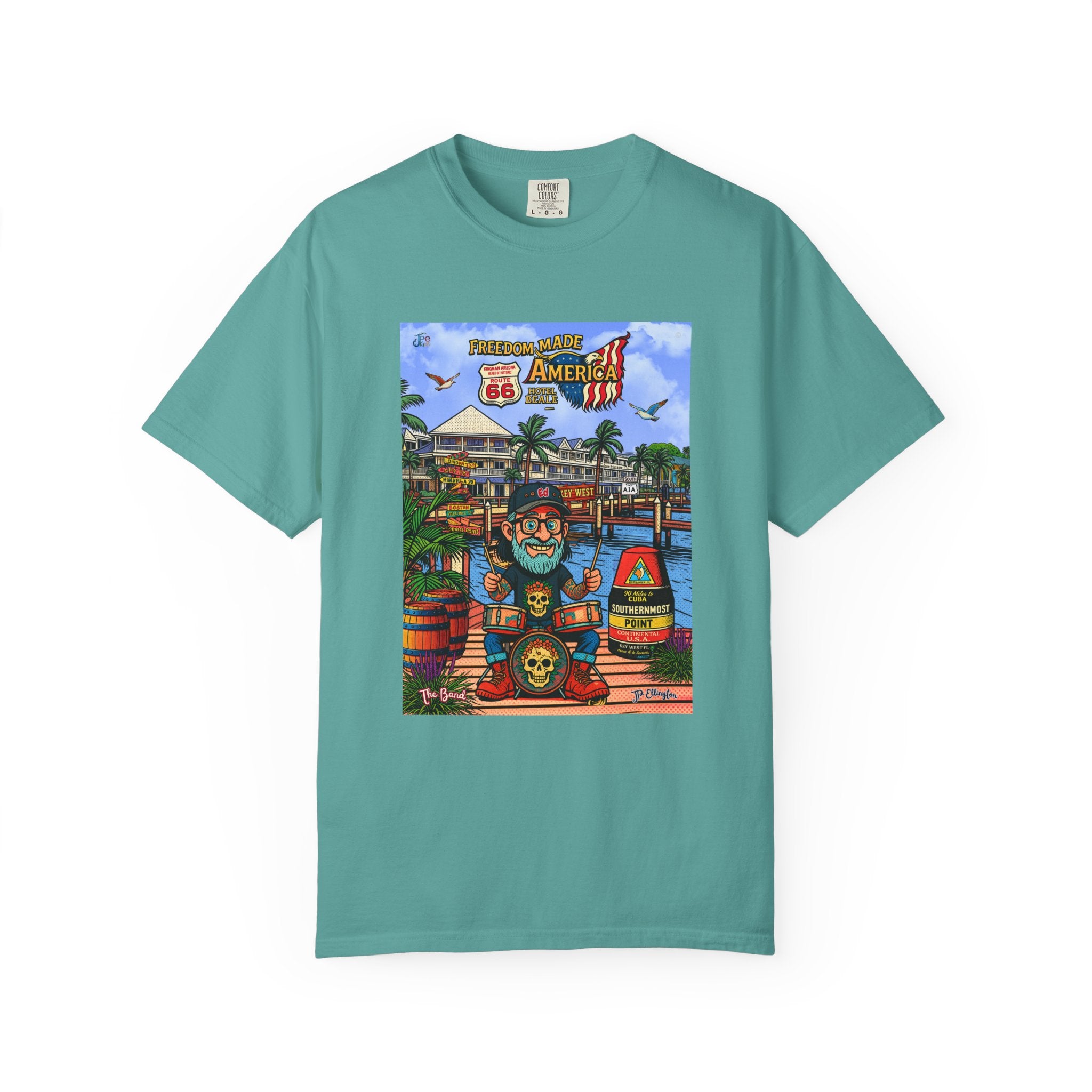 Route 66 Key West T-Shirt | Retro Roadtrip Kunst, Freiheit hat Amerika gemacht Hemd