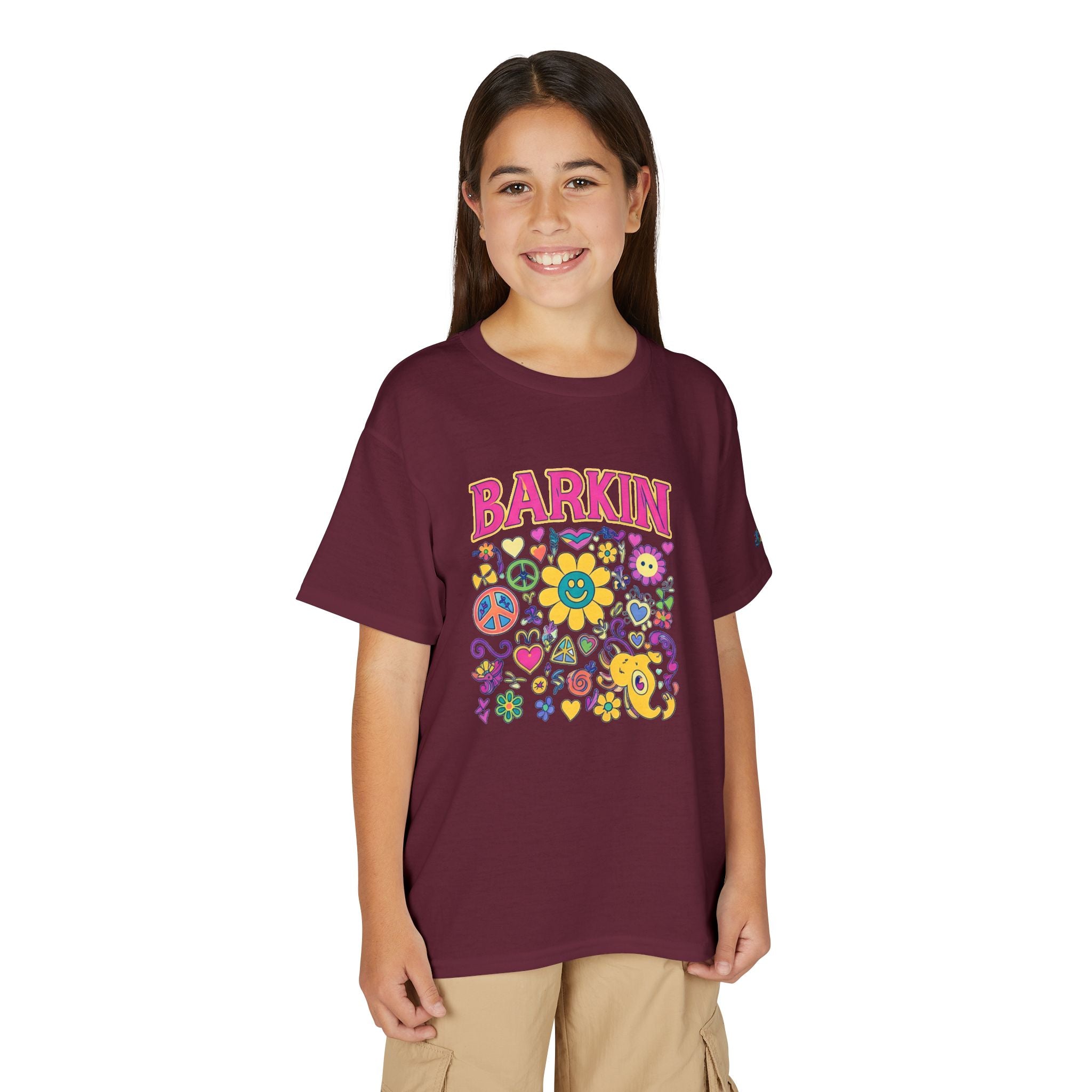 Barkin flower smiley collage T-Shirt | Kids graphic tee, JPE Kids Edition