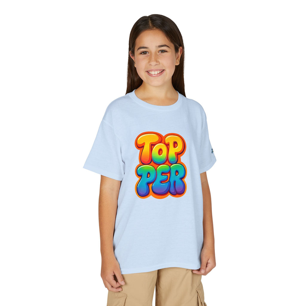 Topper Bubble Letters T-Shirt | Colorful Kids Graphic Tee, JPE Kids Edition