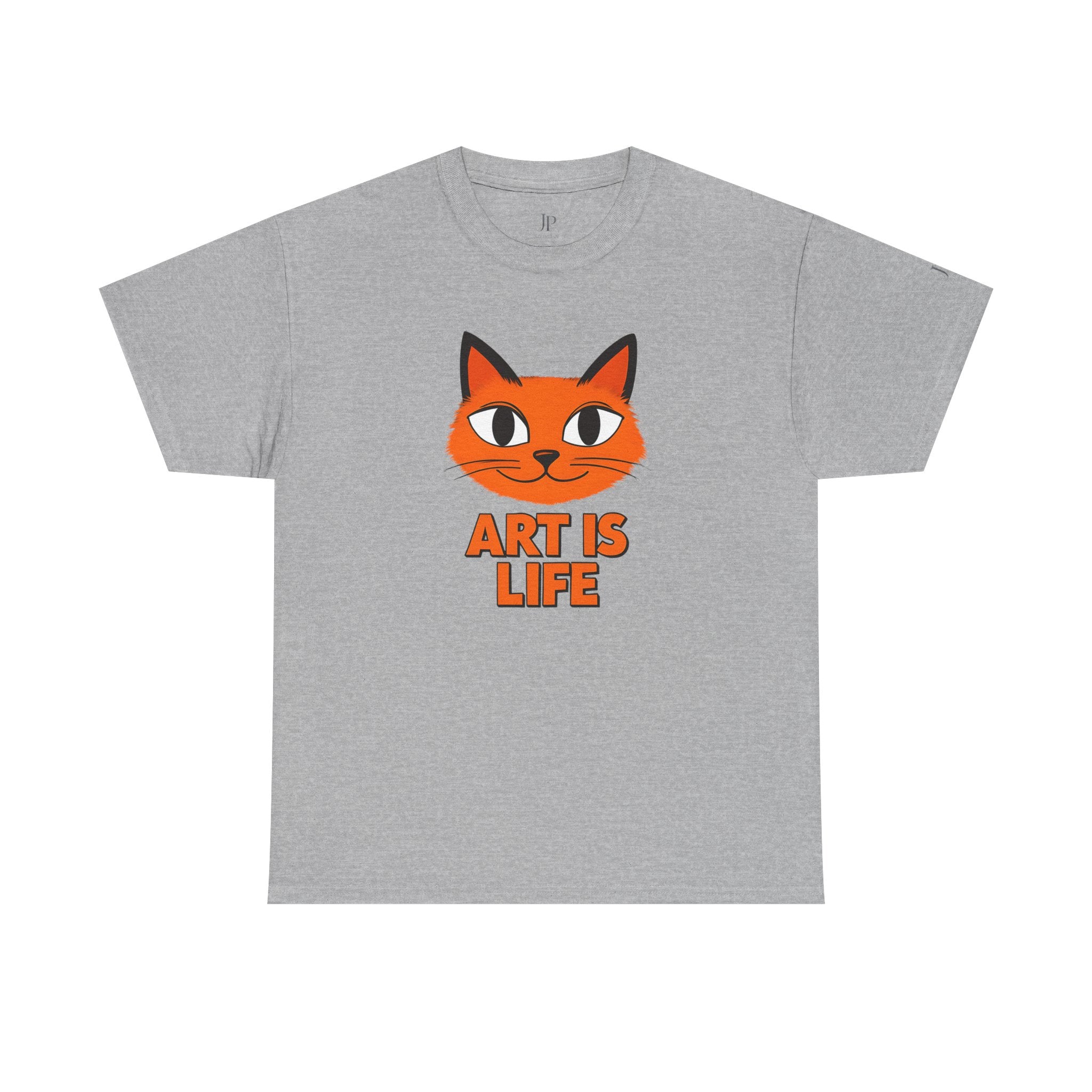 Orange Cat Illustration Art Is Life Tee | Cute Cat Face, Graphic Shirt