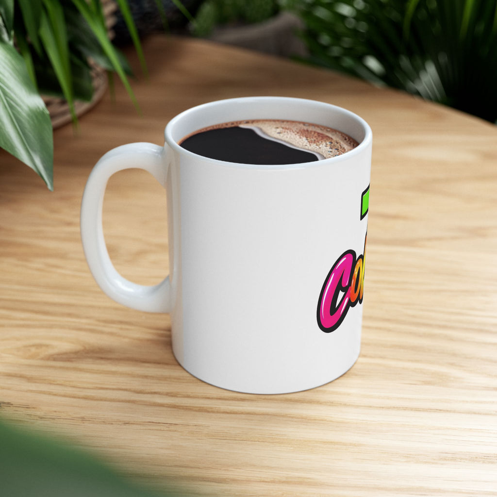 7 Colors Rainbow Logo Mug – Colorful Graphic Ceramic Coffee Cup (11oz, 15oz)