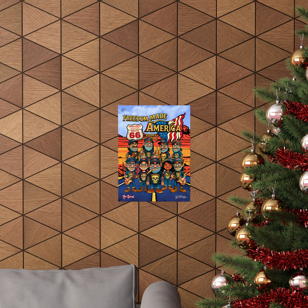 Freedom Made America Route 66 Band Poster | Matte Vertical Poster, Utah Poster