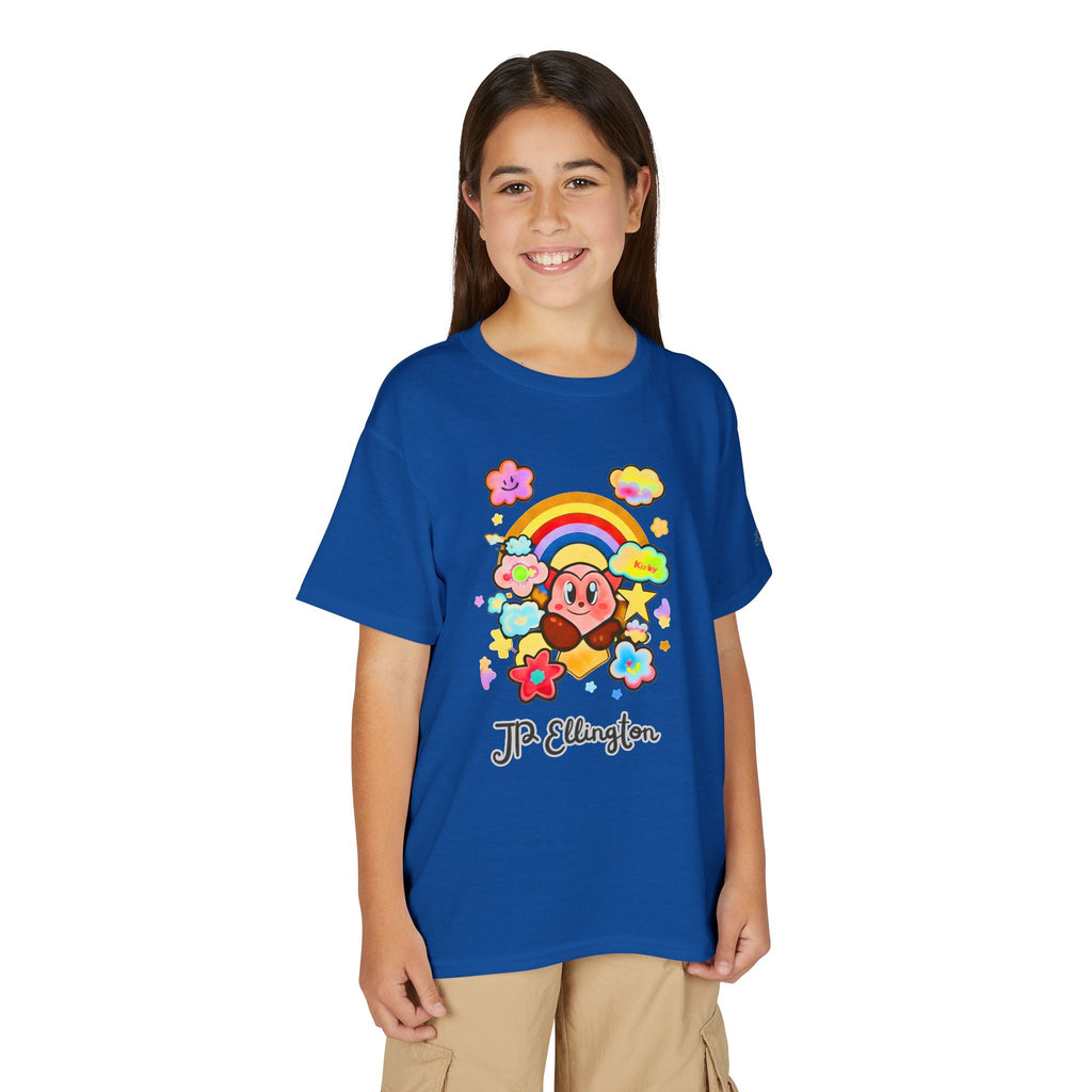 Cute Heart Character Rainbow Clouds T-Shirt | Kids JP Ellington