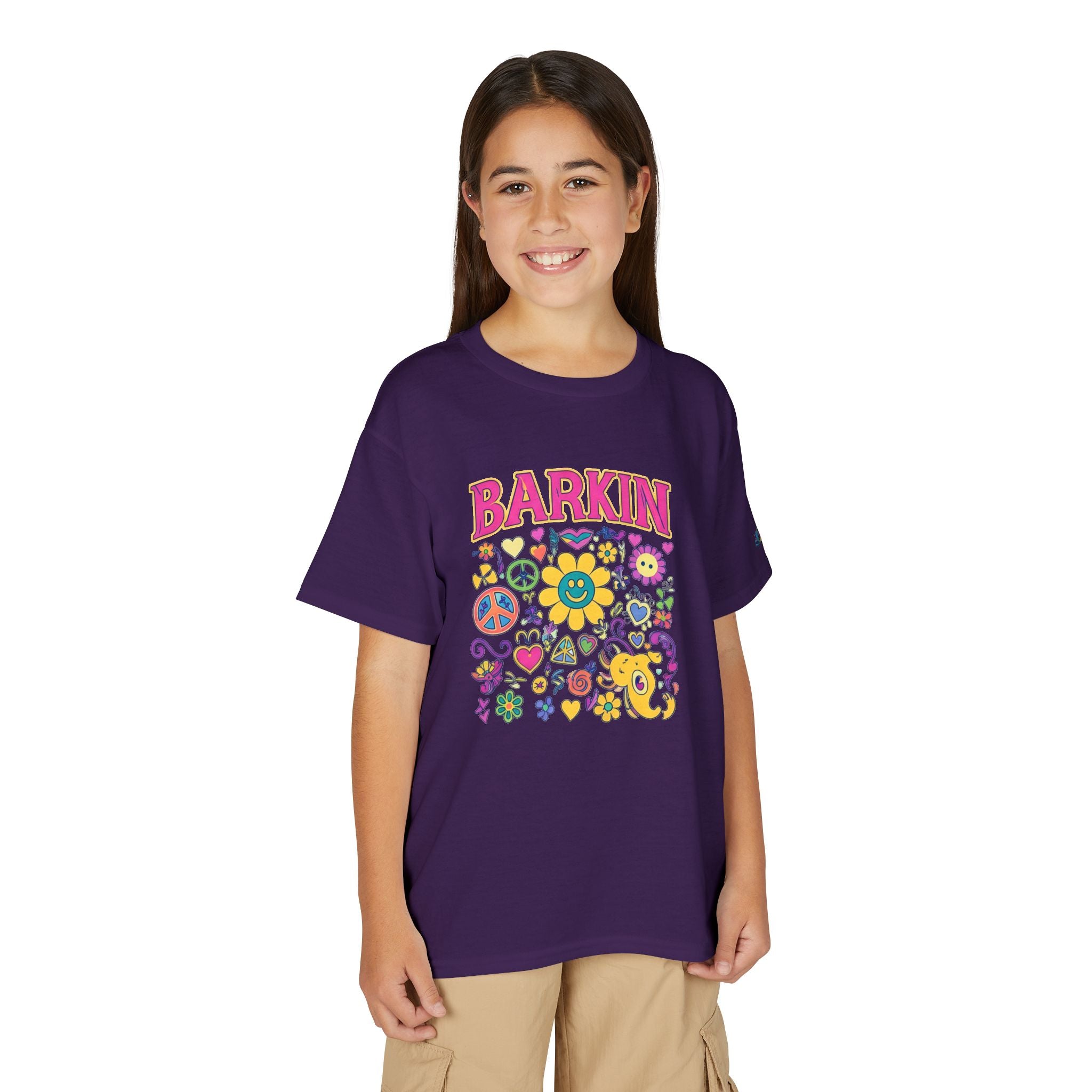 Barkin flower smiley collage T-Shirt | Kids graphic tee, JPE Kids Edition