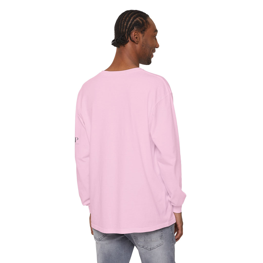 Good Vibes script graphic Long Sleeve Tee | White, Red lettering