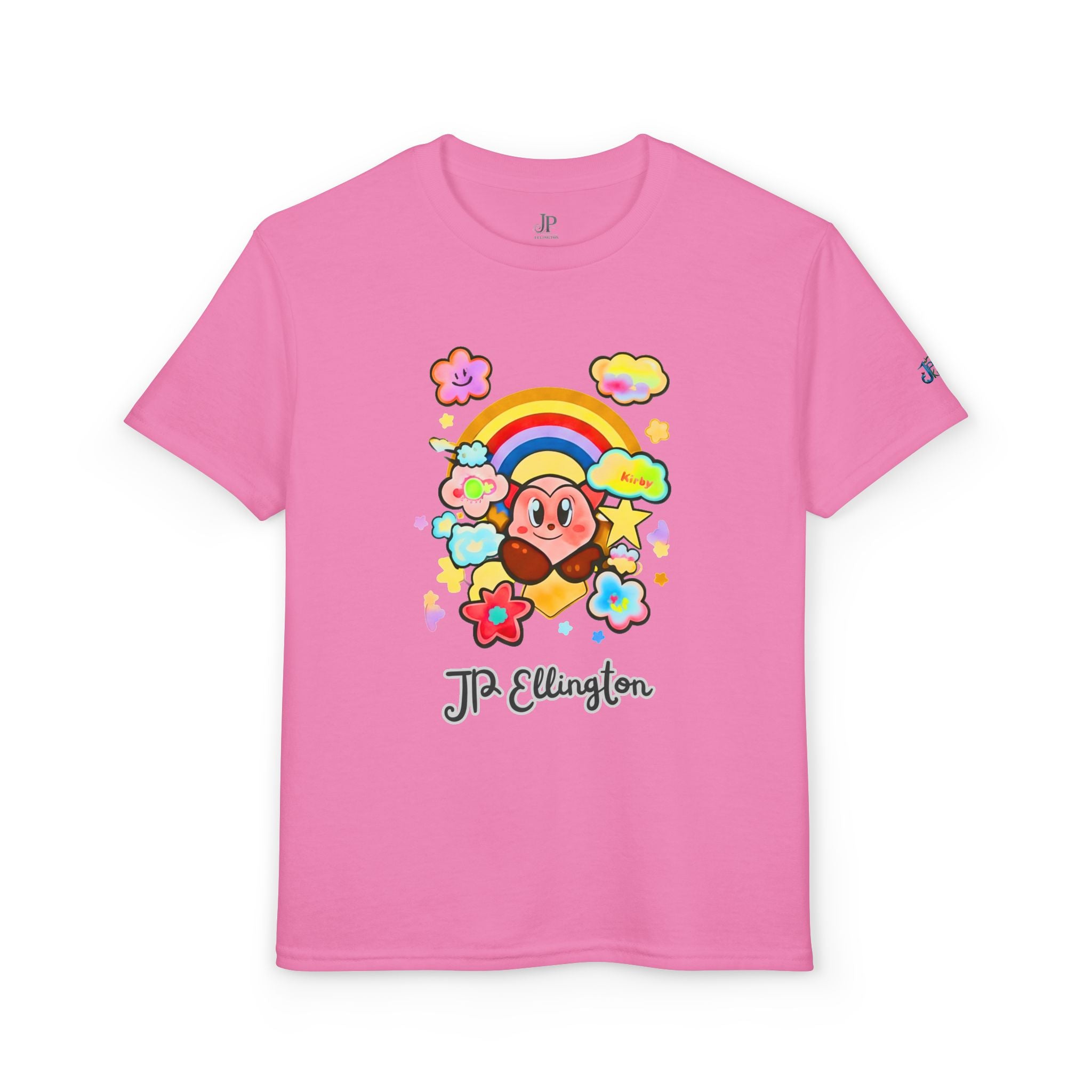 Niedliches Herz-Charakter-Regenbogen-Wolken-T-Shirt | Kinder JP Ellington