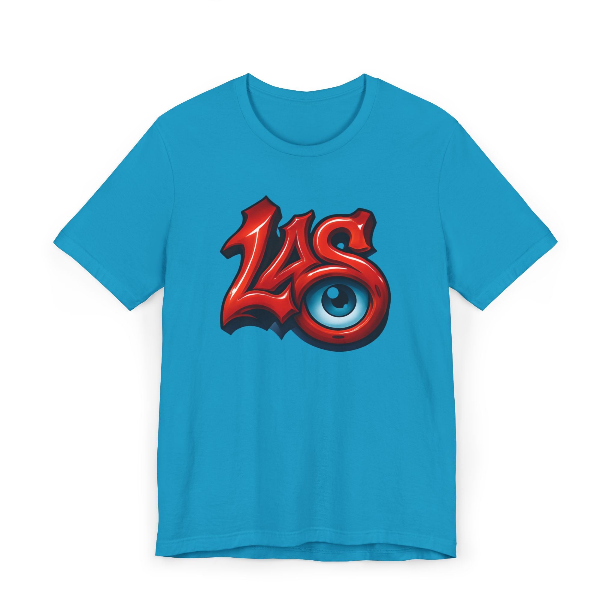 LAS Eyeball Graffiti T-Shirt | Street-Art-Logo, rot-blaue Grafik, JPE Ellington Edition