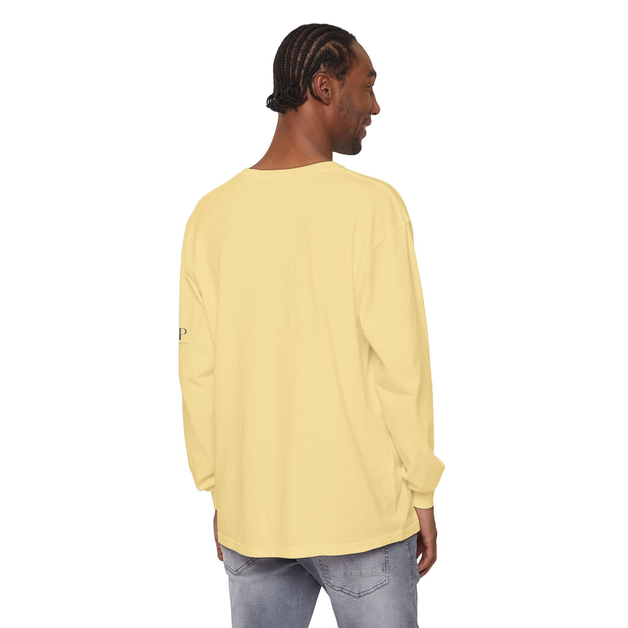 Good Vibes script graphic Long Sleeve Tee | White, Red lettering