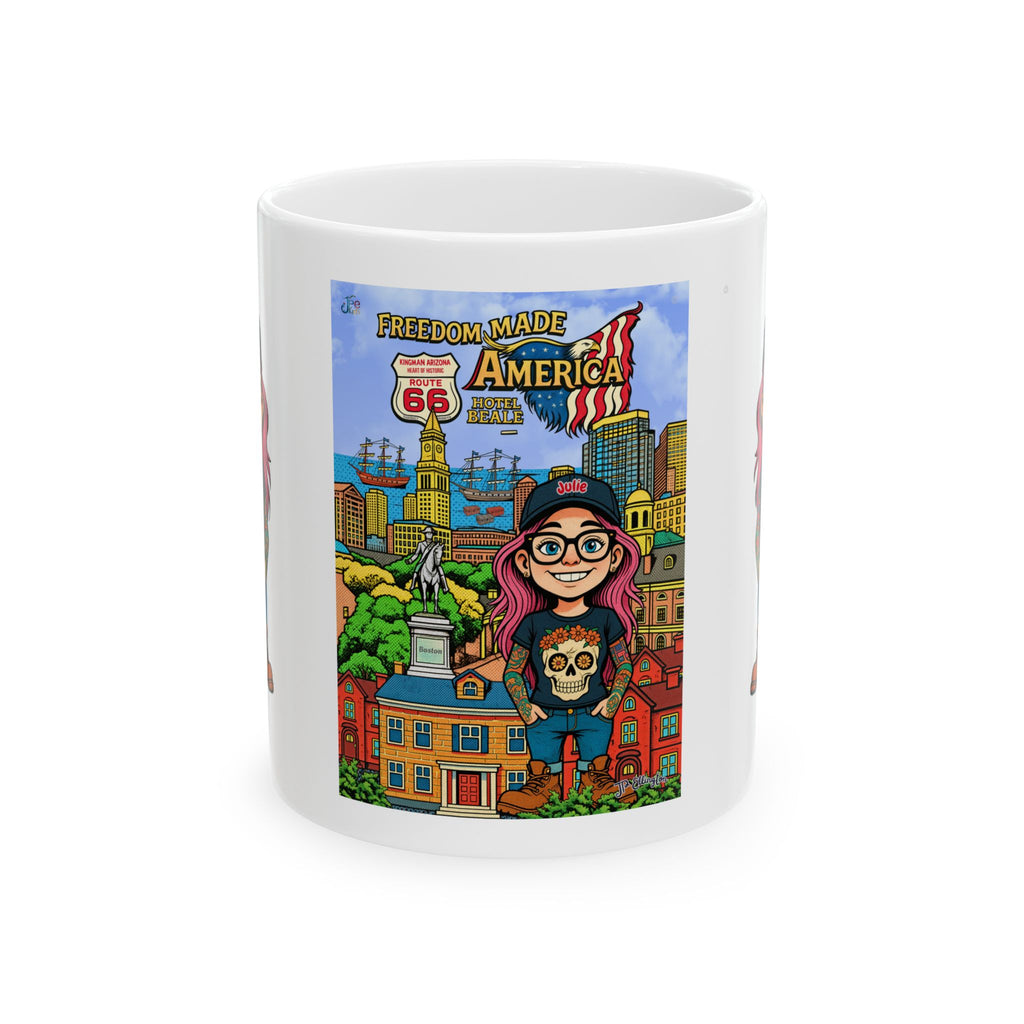 Freedom made America mug | USA Coffee Cup - Bosten coffee mug