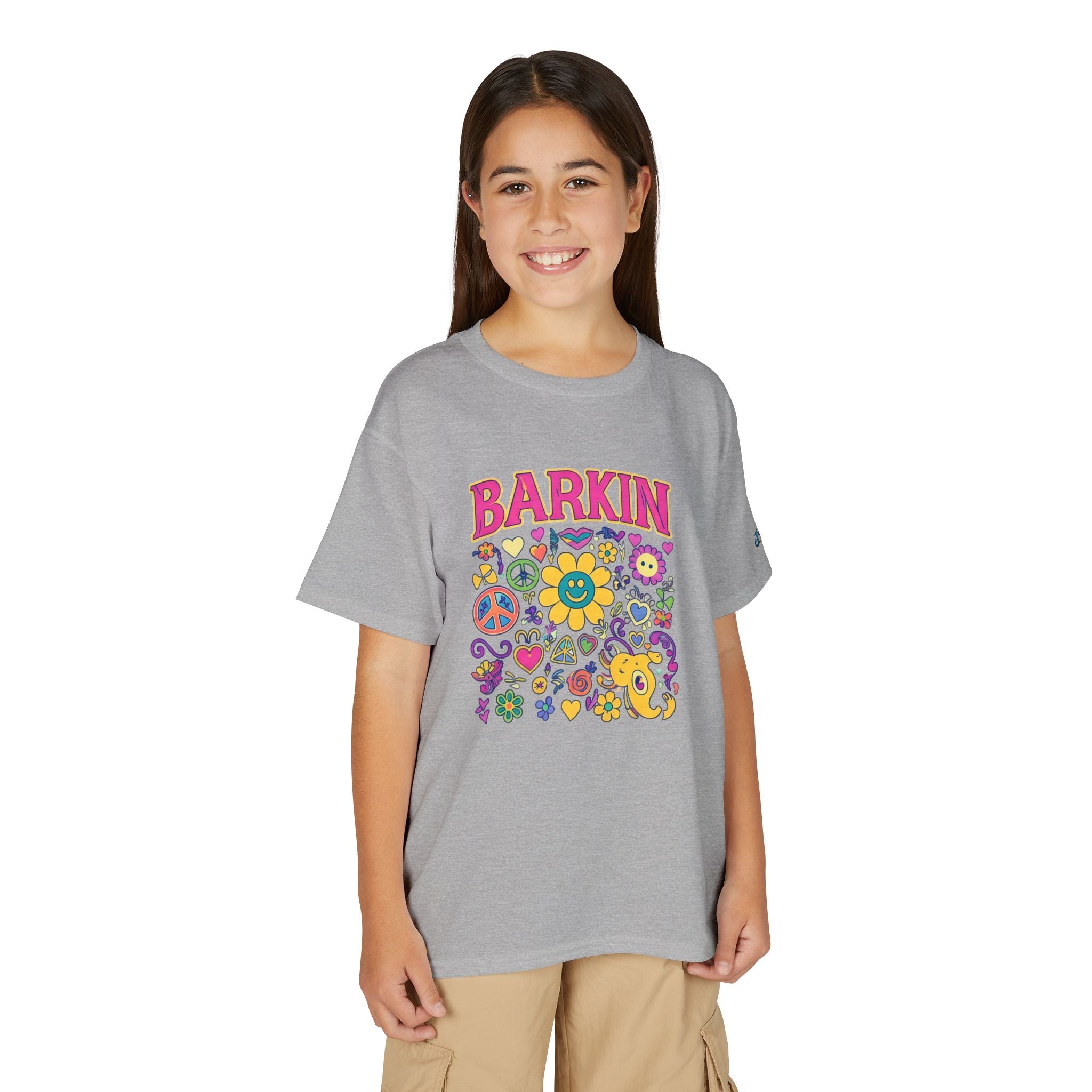 Barkin flower smiley collage T-Shirt | Kids graphic tee, JPE Kids Edition