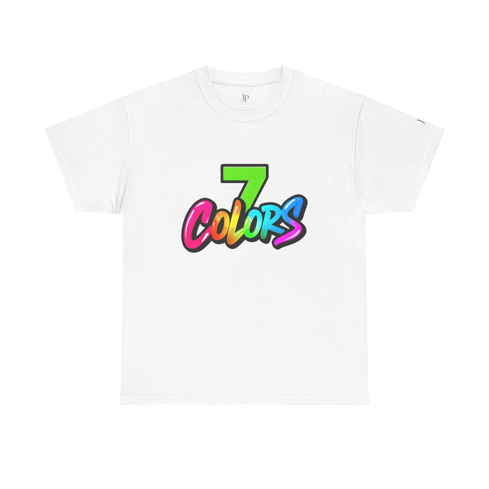 Sieben Farben Grafik-T-Shirt | Regenbogen-Schriftzug-Logo T-Shirt, JP Ellington Edition