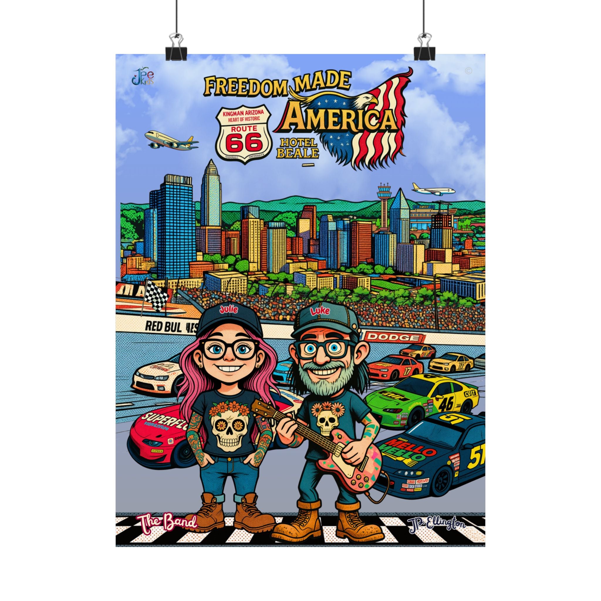 Freedom Made America poster Matte Vertical Poster | Route 66, Nascar Poster