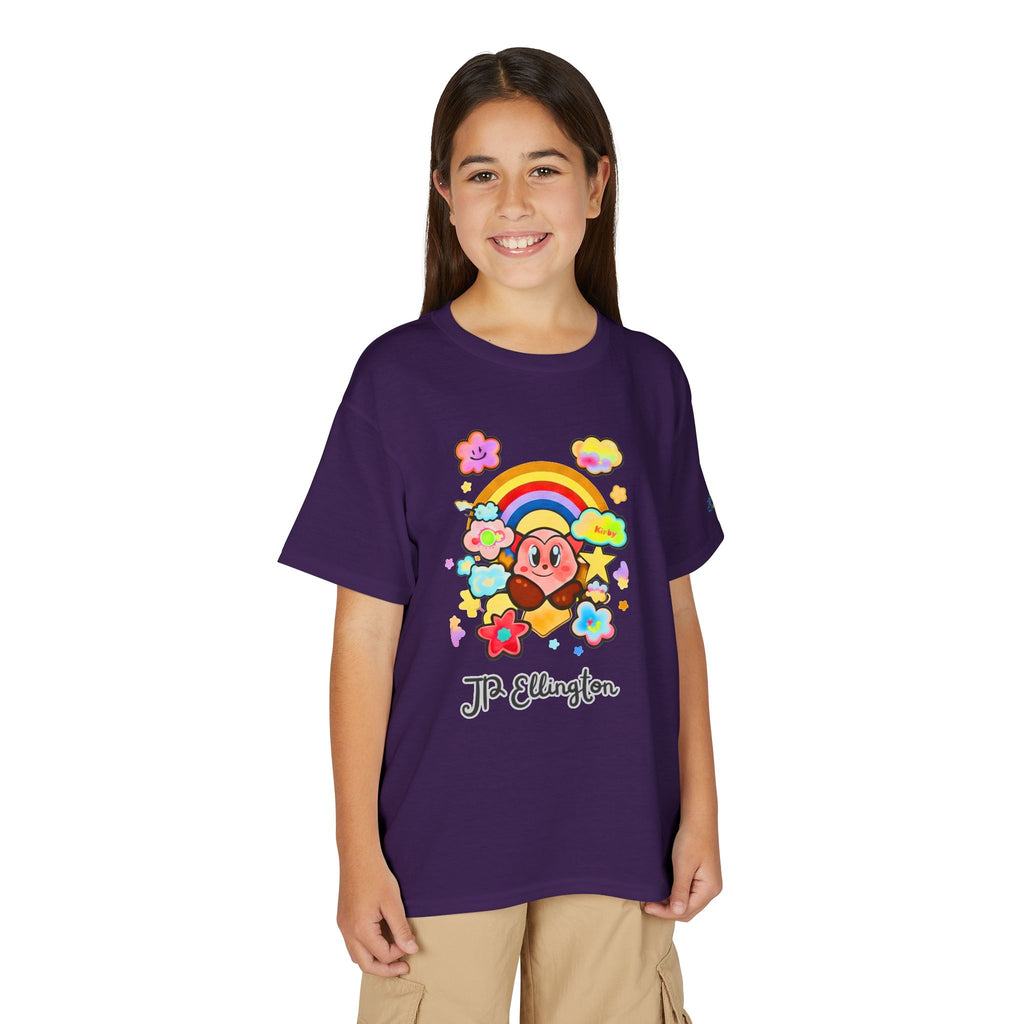 Cute Heart Character Rainbow Clouds T-Shirt | Kids JP Ellington
