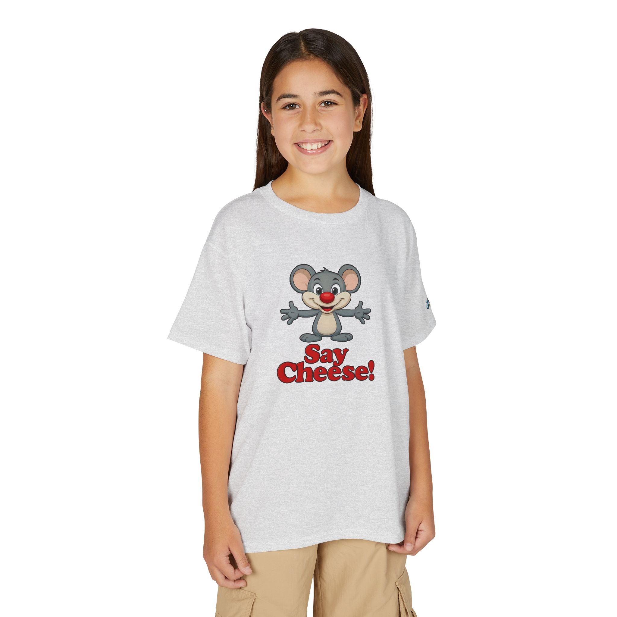 Cute Cartoon Mouse Say Cheese T-Shirt | Kids photo tee JPE Kids Edition