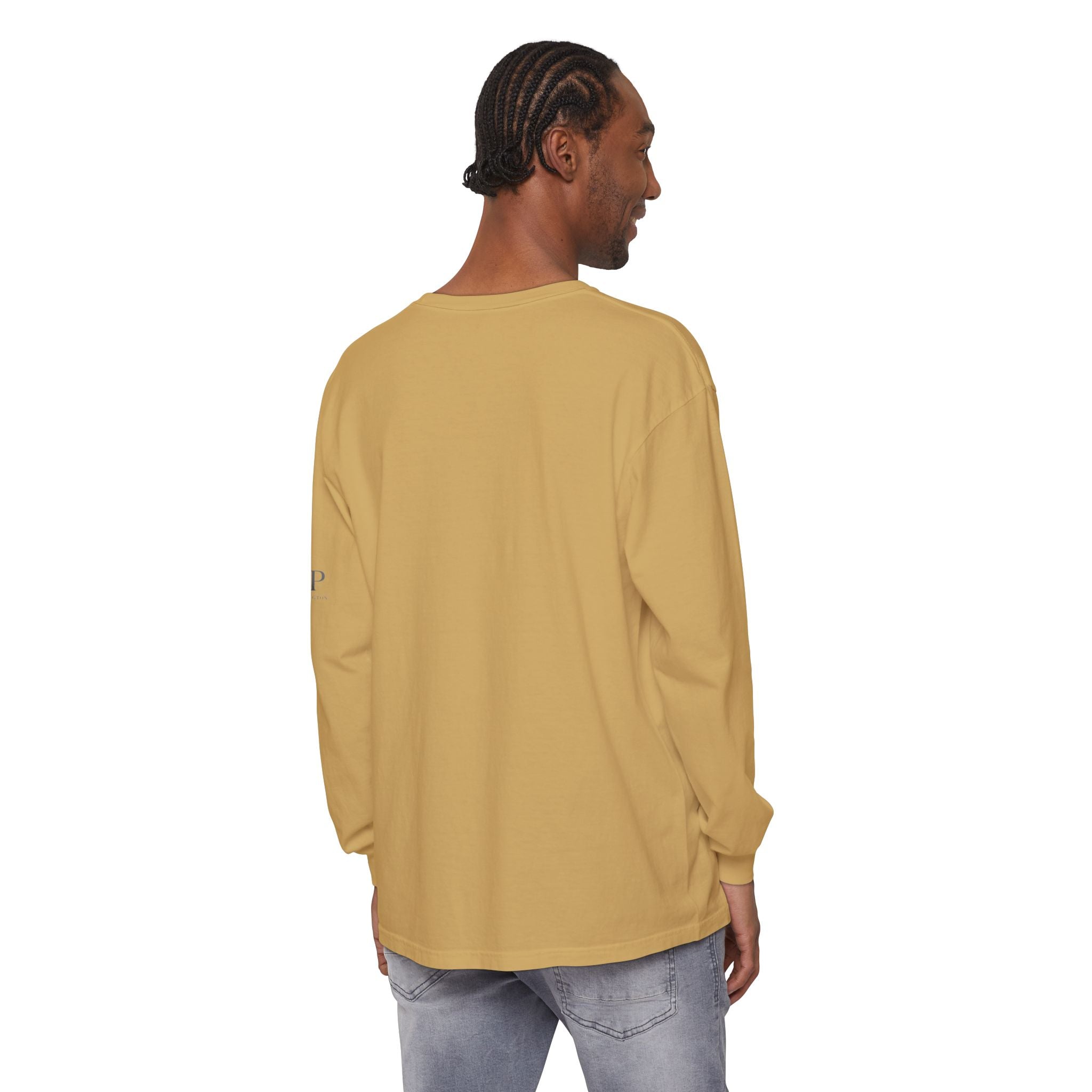 Good Vibes script graphic Long Sleeve Tee | White, Red lettering