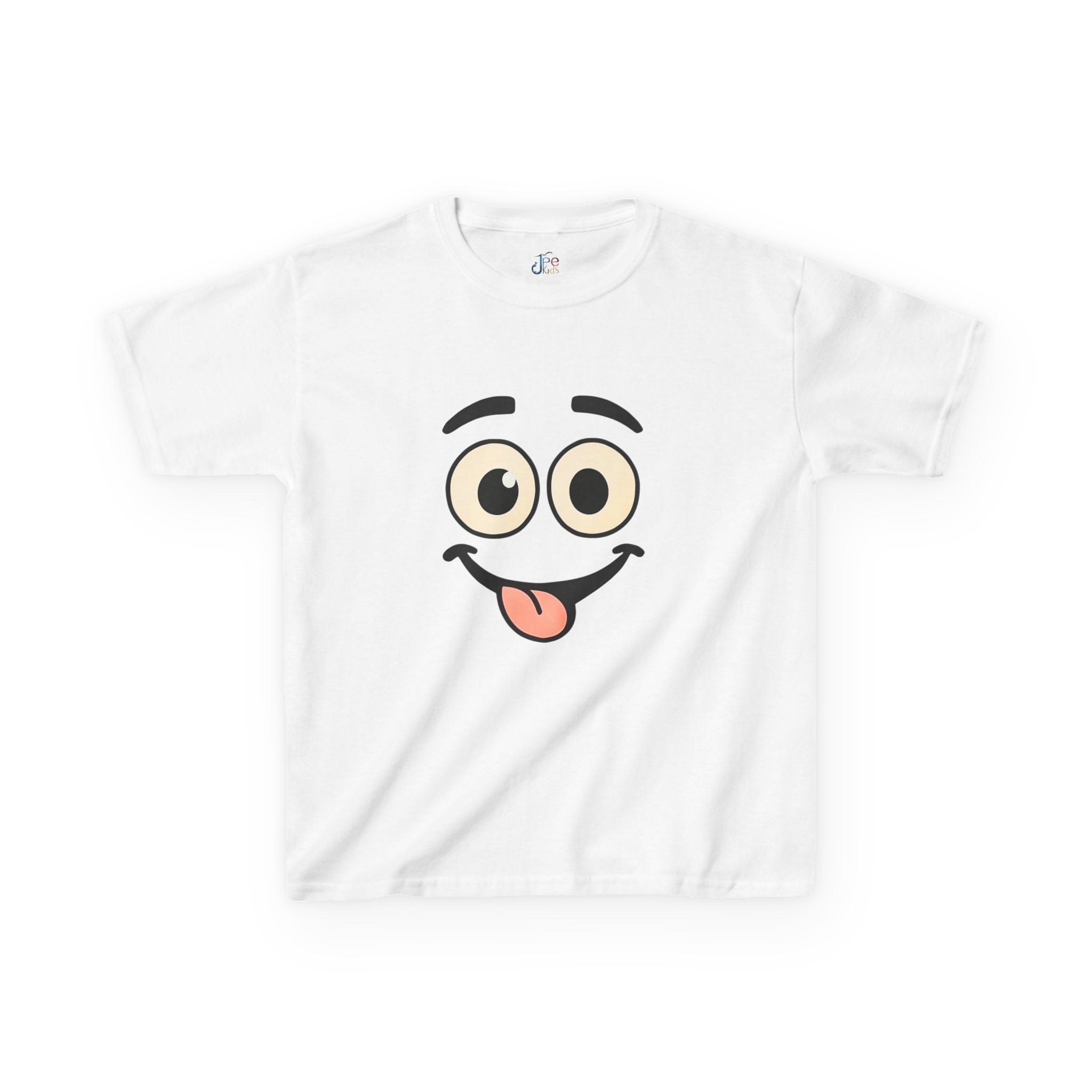 T-Shirt für Kinder mit lustigem Grimassen-Gesicht und rausgestreckter Zunge | Niedliches Emoji-Cartoon-Shirt