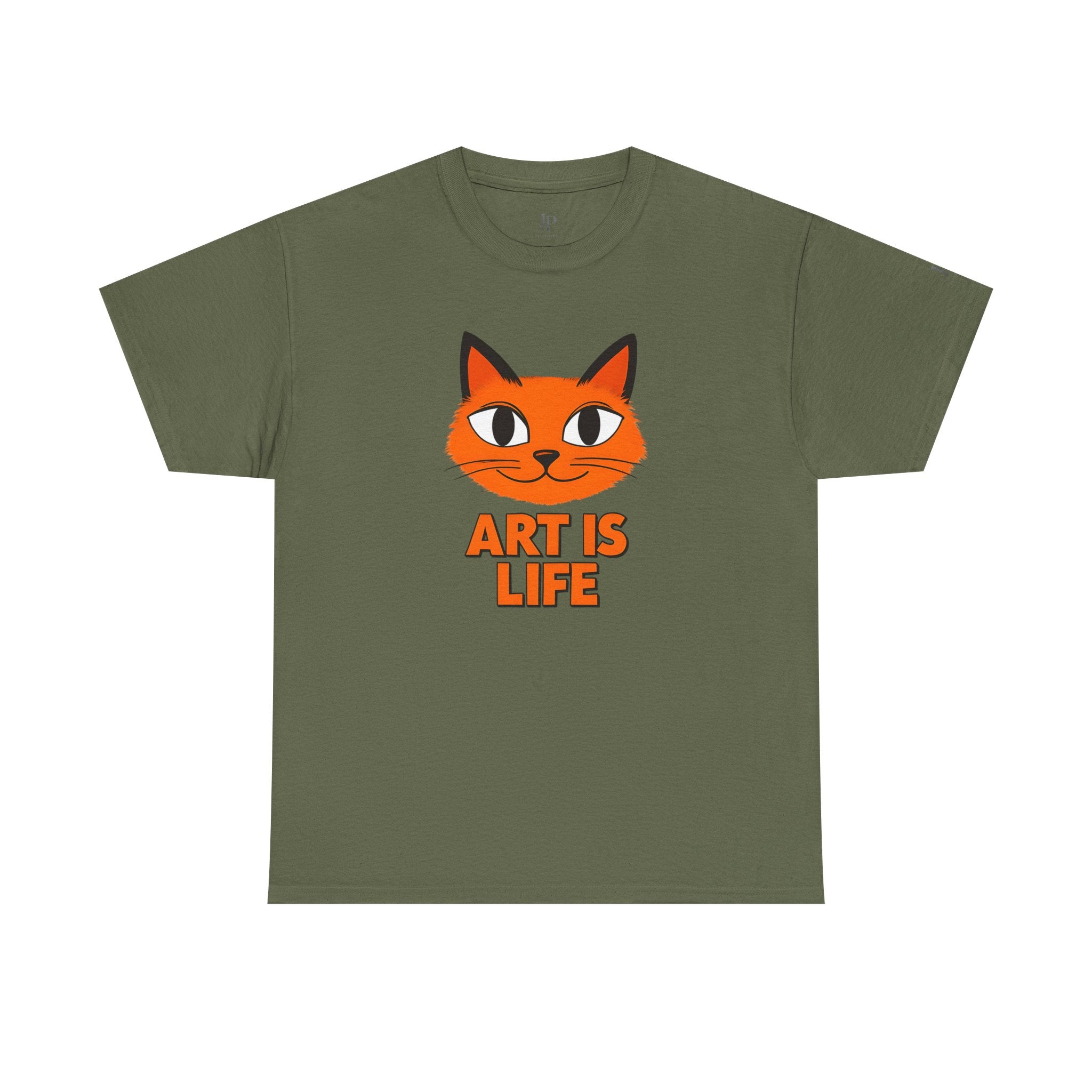 Orange Katze Illustration Kunst Ist Leben T-Shirt | Süßes Katzen-Gesicht, Grafik-Shirt