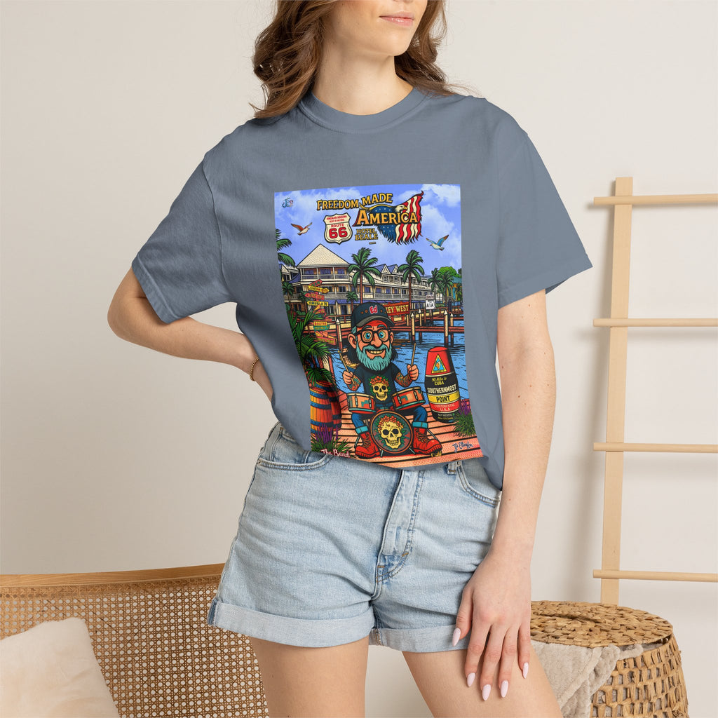 Route 66 Key West T-Shirt | Retro Roadtrip Art, Freedom made America Shirt