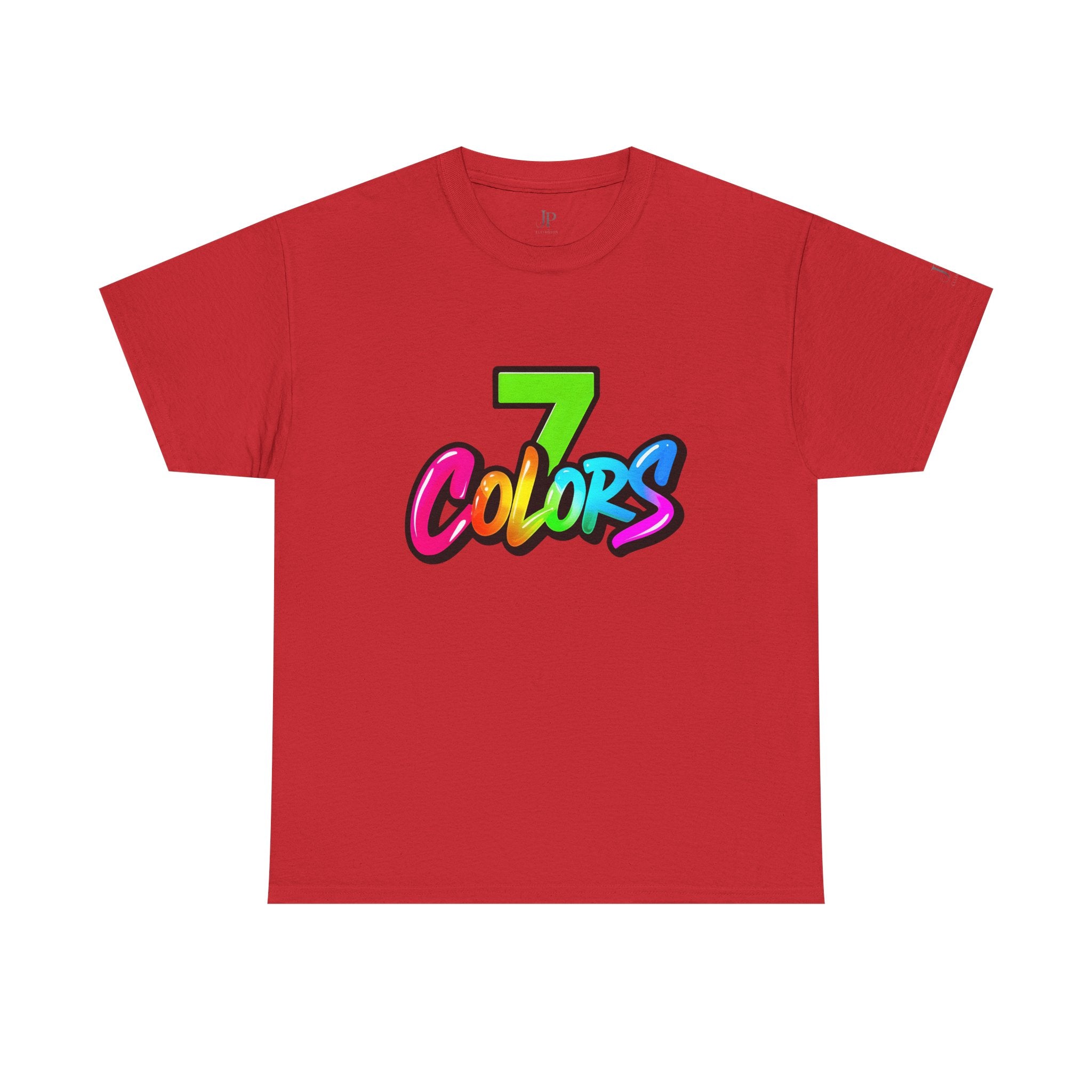 Sieben Farben Grafik-T-Shirt | Regenbogen-Schriftzug-Logo T-Shirt, JP Ellington Edition