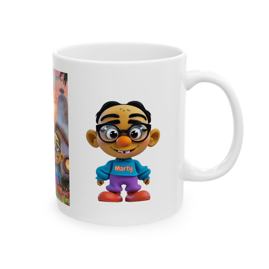 The Martys Cartoon Characters Mug | personalized family name ceramic mug