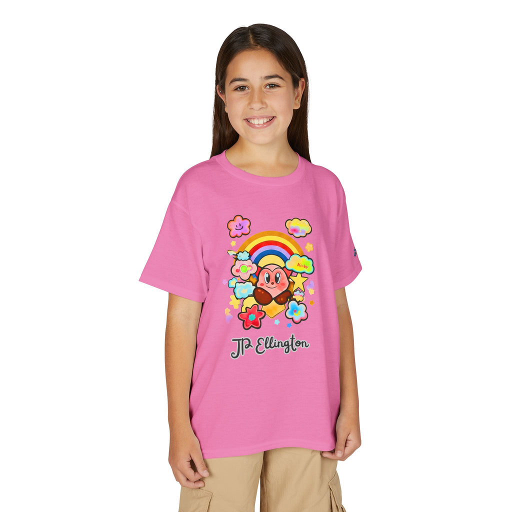 Cute Heart Character Rainbow Clouds T-Shirt | Kids JP Ellington