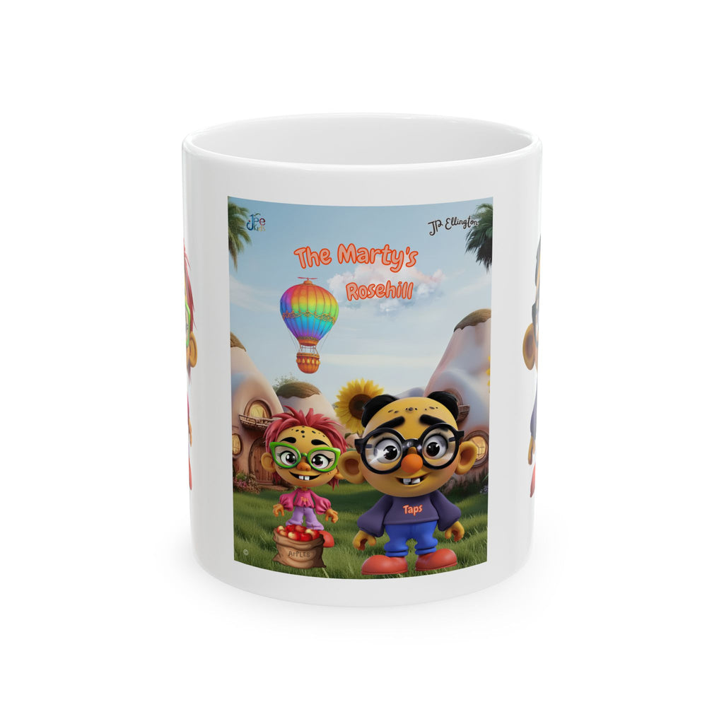 Cute Cartoon Trolls with Hot Air Balloon Mug | the martys mug