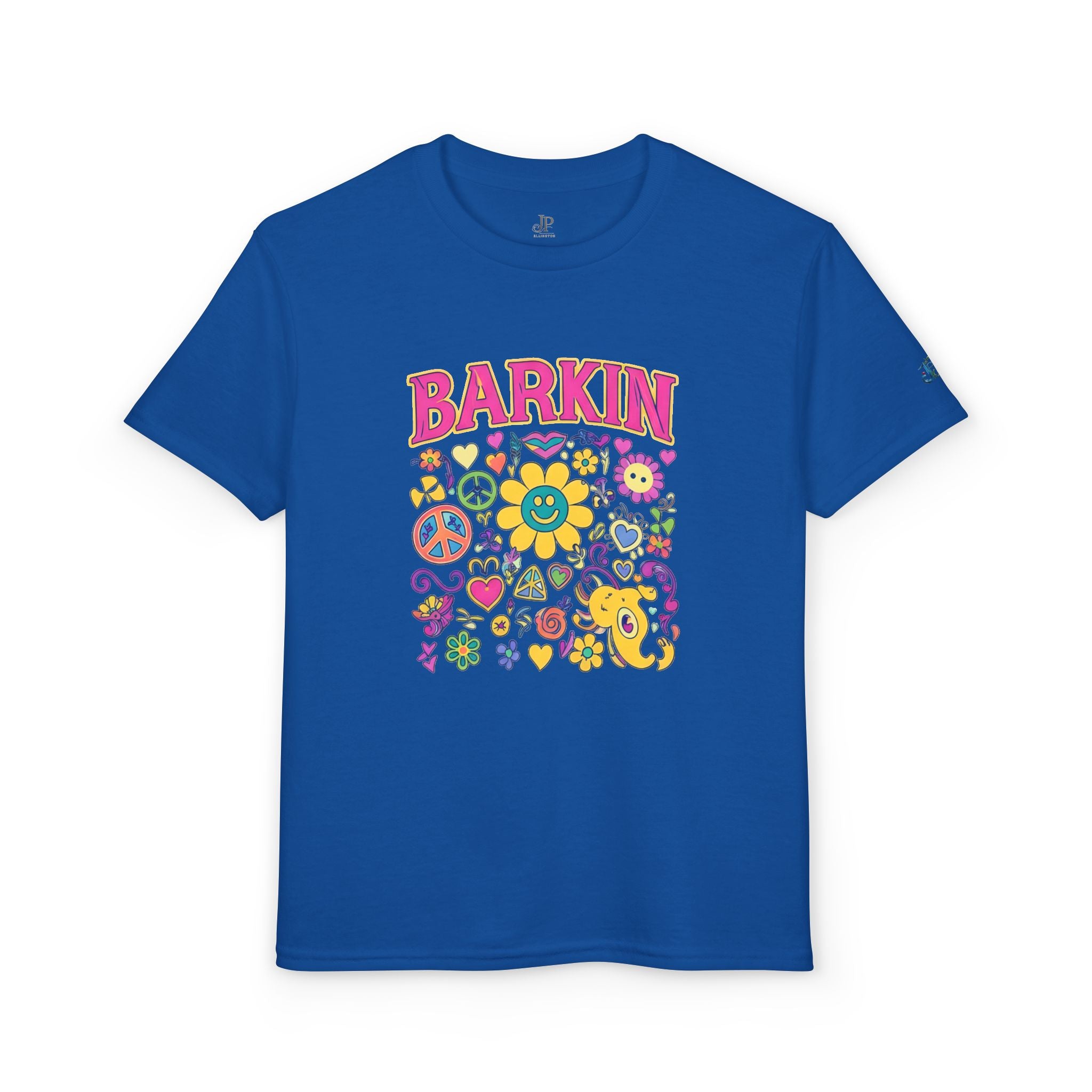 Barkin Flower Smiley Collage T-Shirt | Grafisches T-Shirt für Kinder, JPE Kids Edition