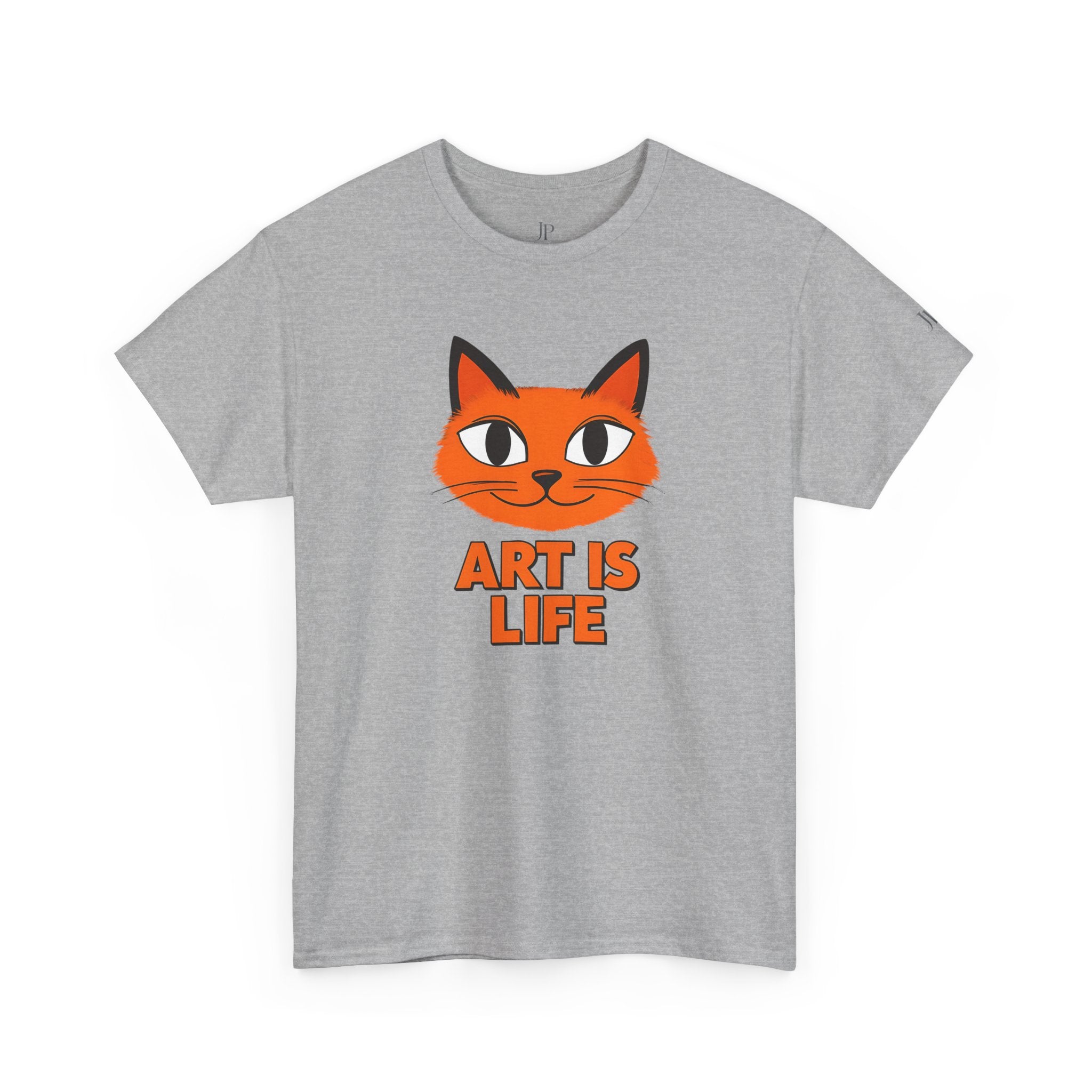 Orange Cat Illustration Art Is Life Tee | Cute Cat Face, Graphic Shirt