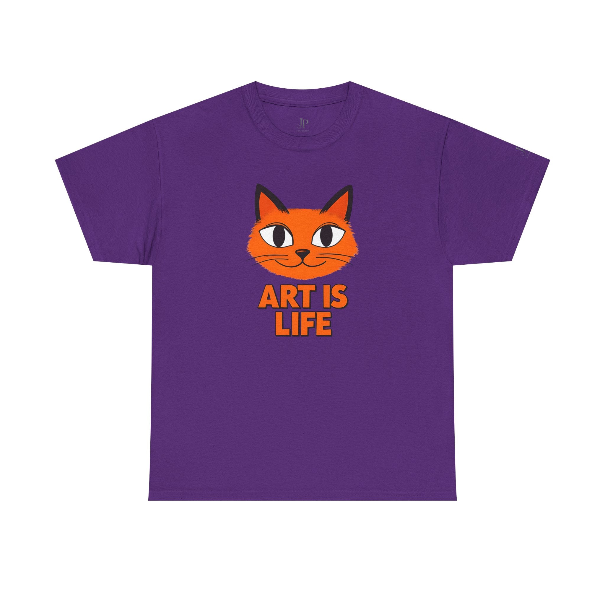 Orange Katze Illustration Kunst Ist Leben T-Shirt | Süßes Katzen-Gesicht, Grafik-Shirt