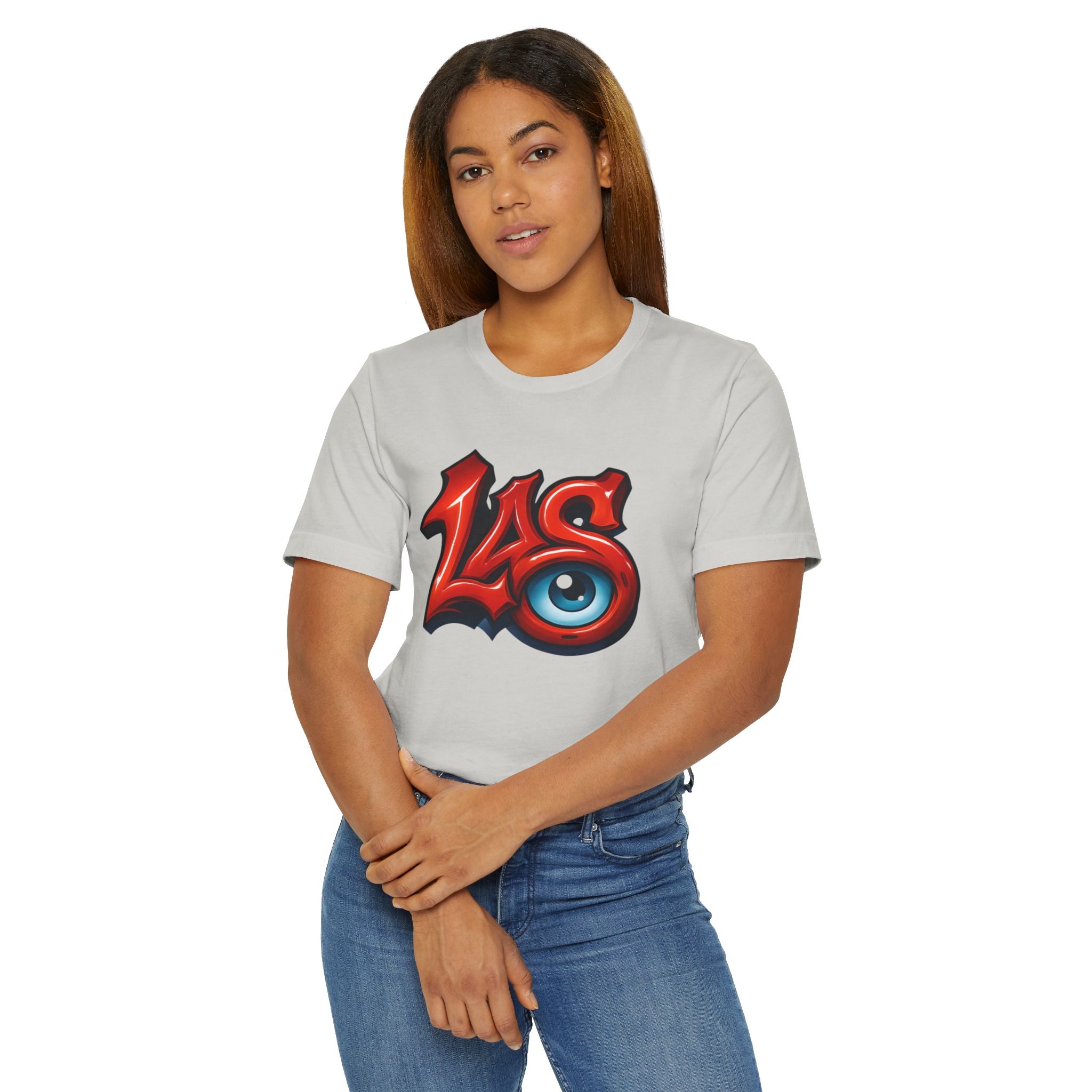 LAS Eyeball Graffiti T-Shirt | Street Art Logo, Red & Blue Graphic, JPE Ellington Edition