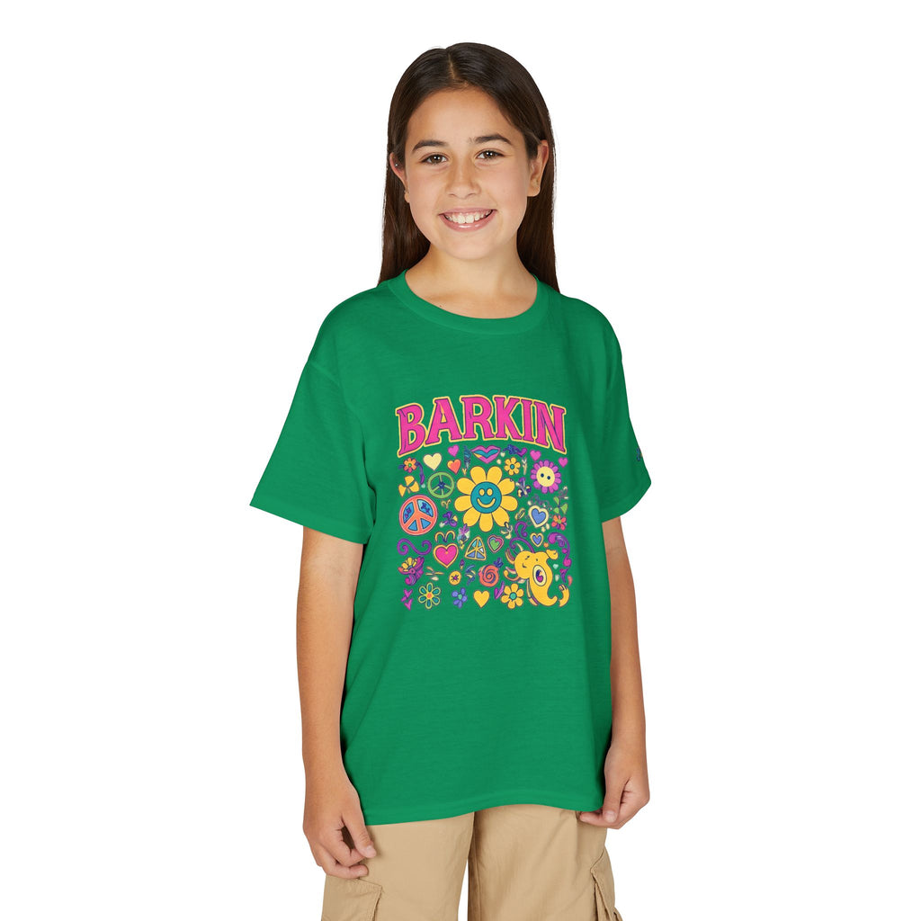 Barkin flower smiley collage T-Shirt | Kids graphic tee, JPE Kids Edition