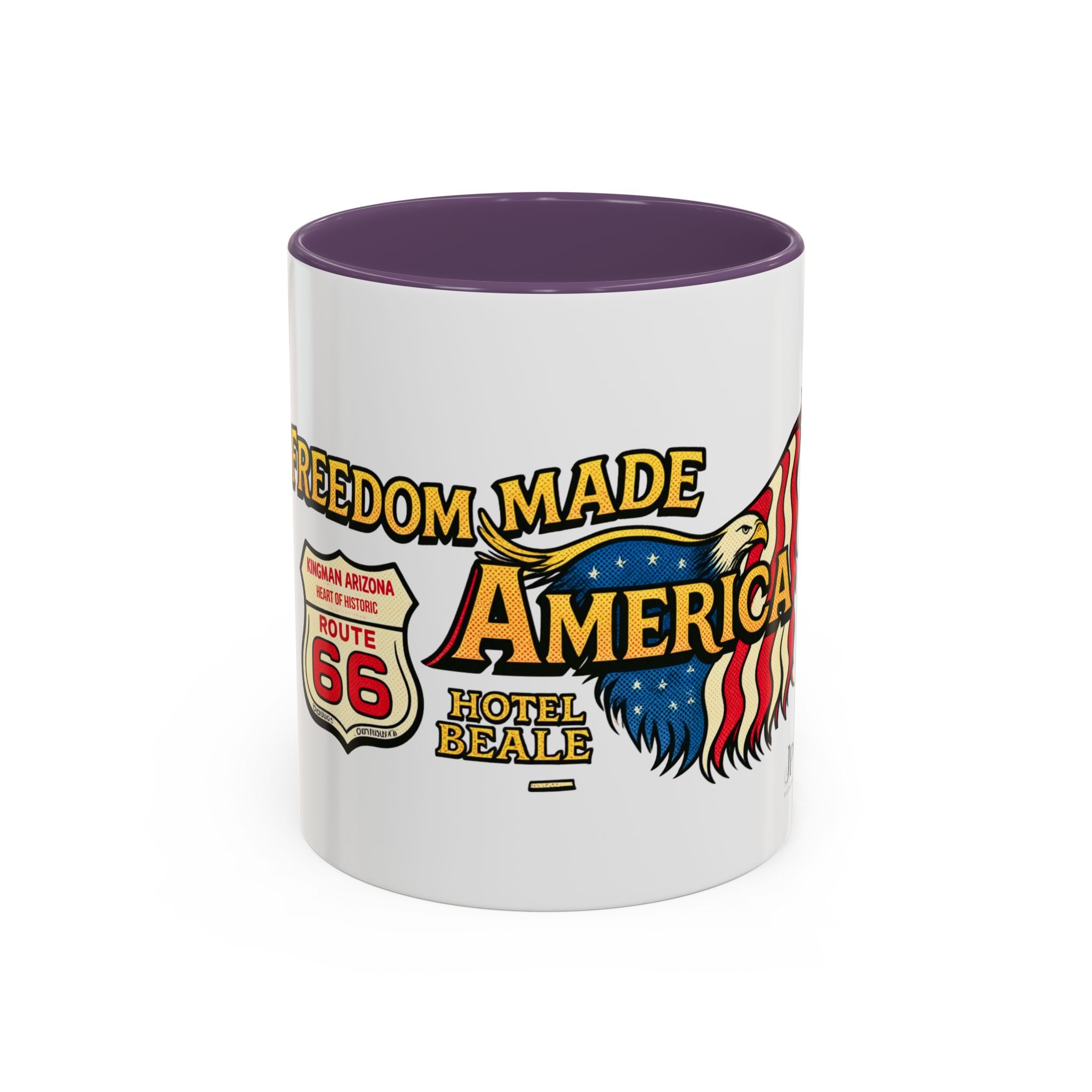 Tasse mit Amerika-Adler „Freedom Made America“ | Route 66 Americana Kaffeetasse