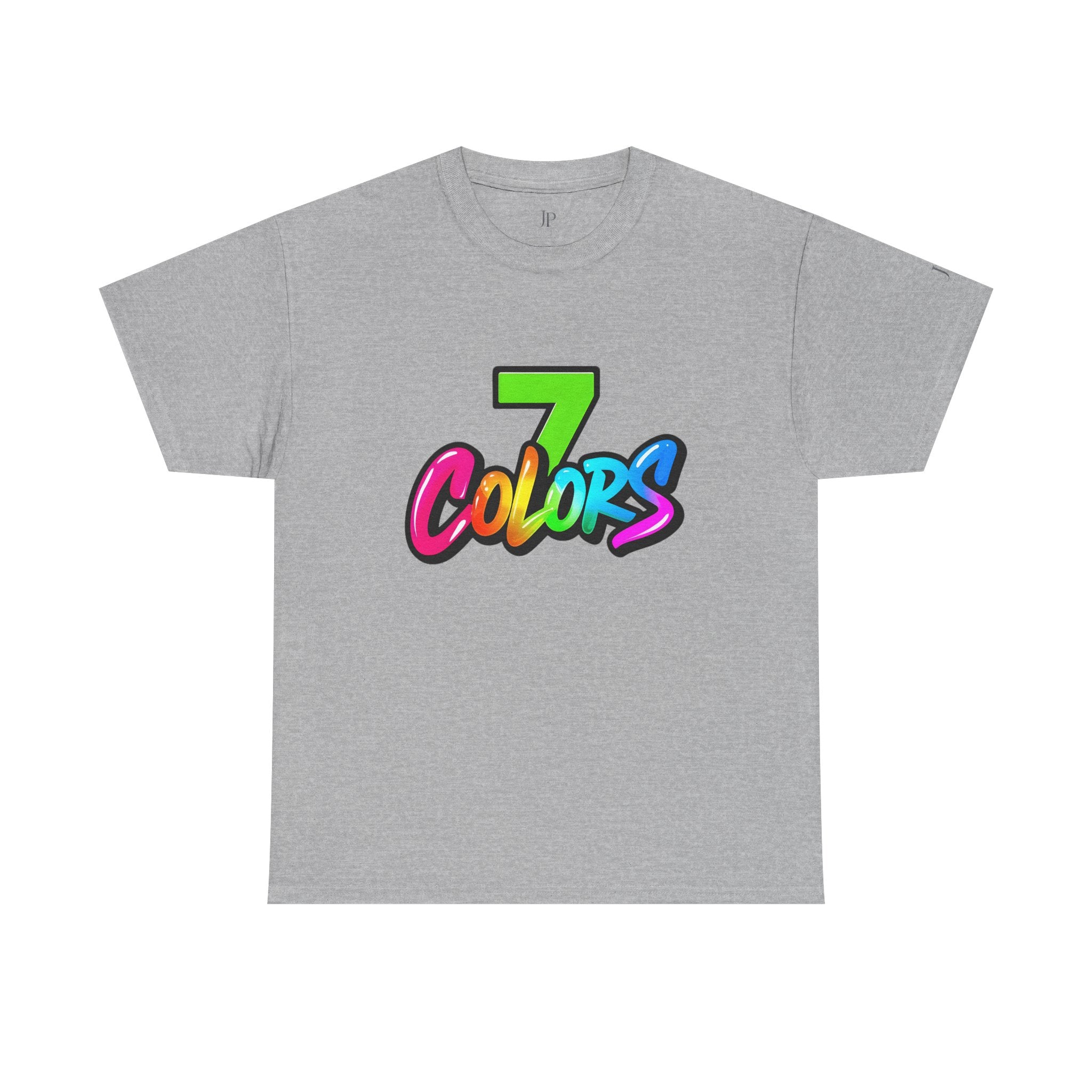 Sieben Farben Grafik-T-Shirt | Regenbogen-Schriftzug-Logo T-Shirt, JP Ellington Edition