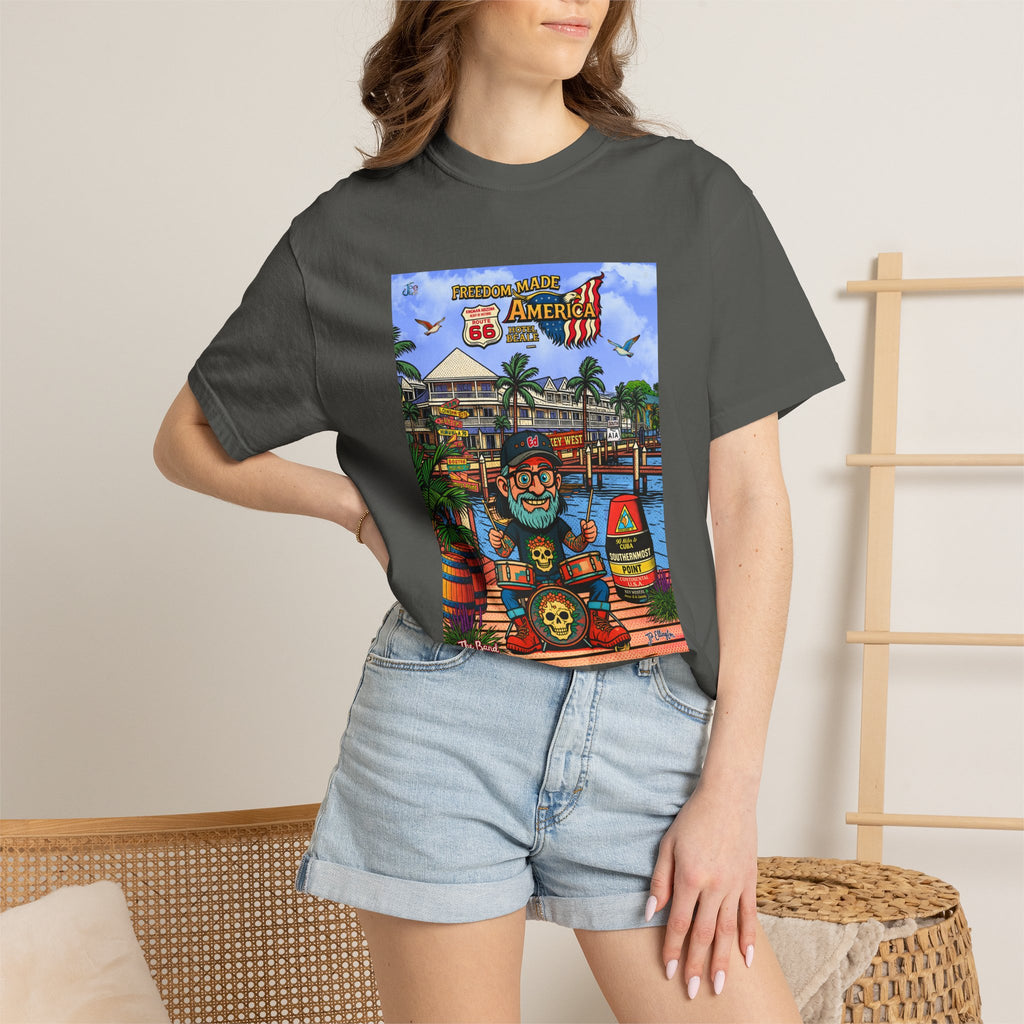 Route 66 Key West T-Shirt | Retro Roadtrip Art, Freedom made America Shirt