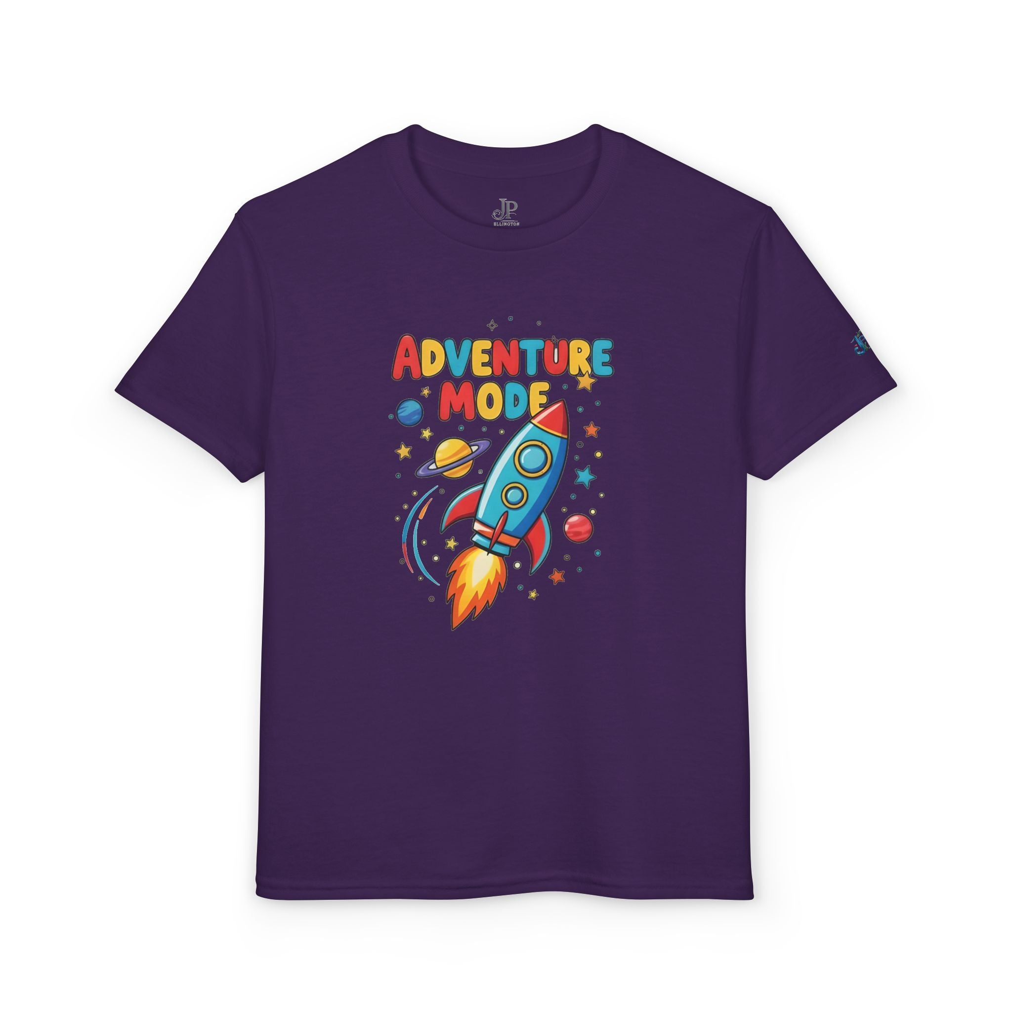 Adventure Mode Raketen-Jugend-T-Shirt | Kinder-Weltraum-Cartoon-T-Shirt, JPE Kids Edition