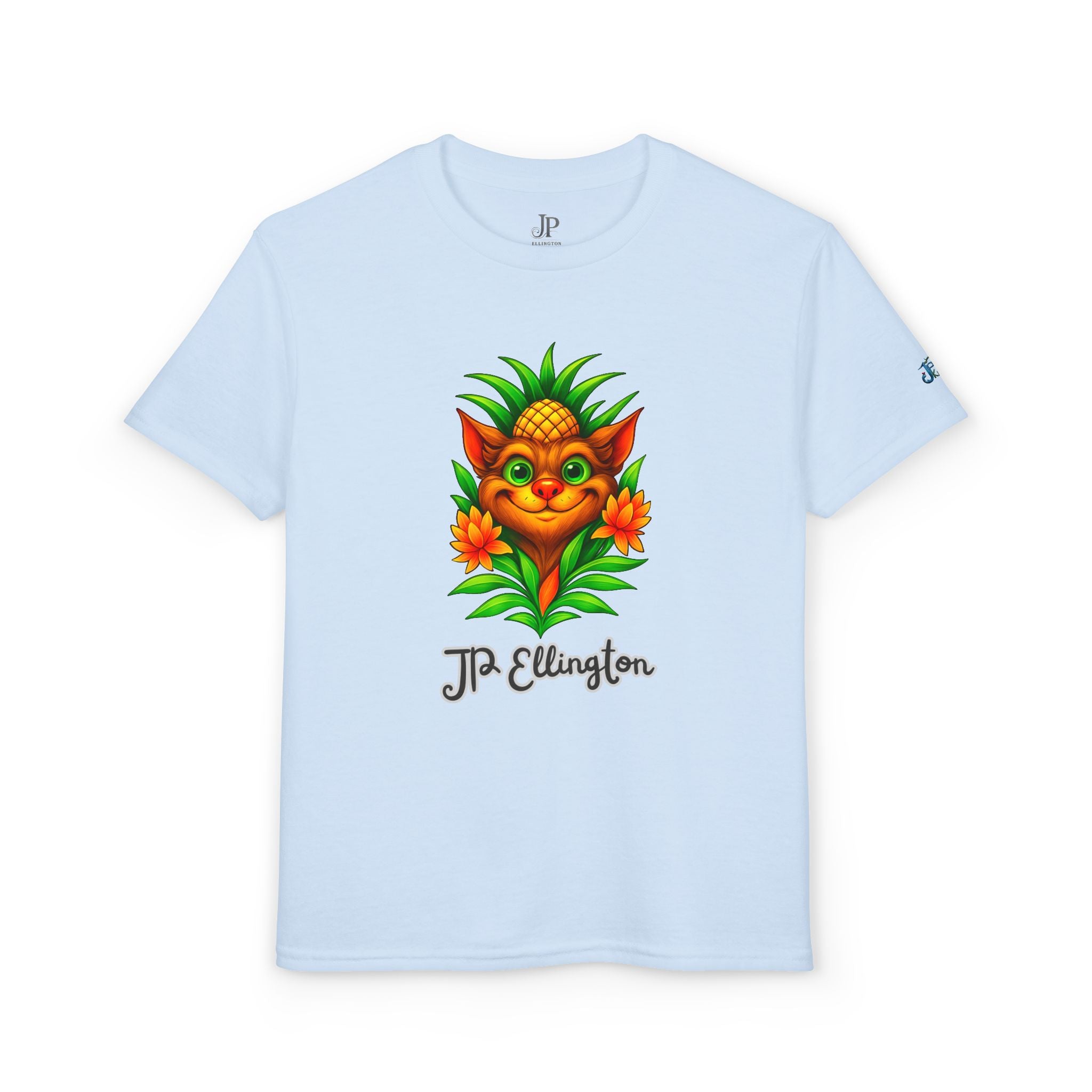 Ananas-Kreatur-Illustration T-Shirt | Buntes tropisches Kinder-T-Shirt, JPE Kids Edition